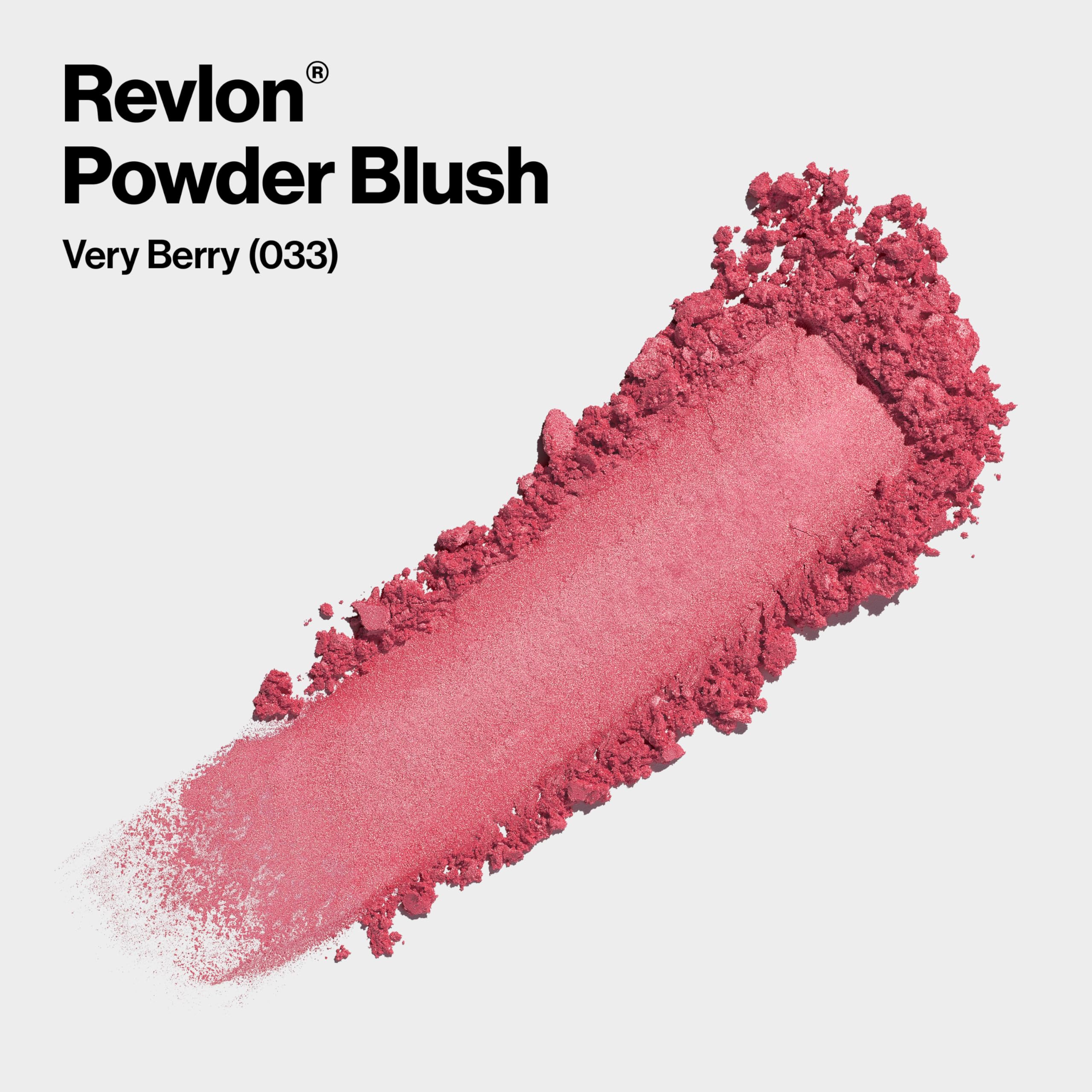 Revlon Blush, Powder Blush Face Makeup, High Impact Buildable Color, Lightweight & Smooth Finish, 033 Very Berry, 0.17 oz