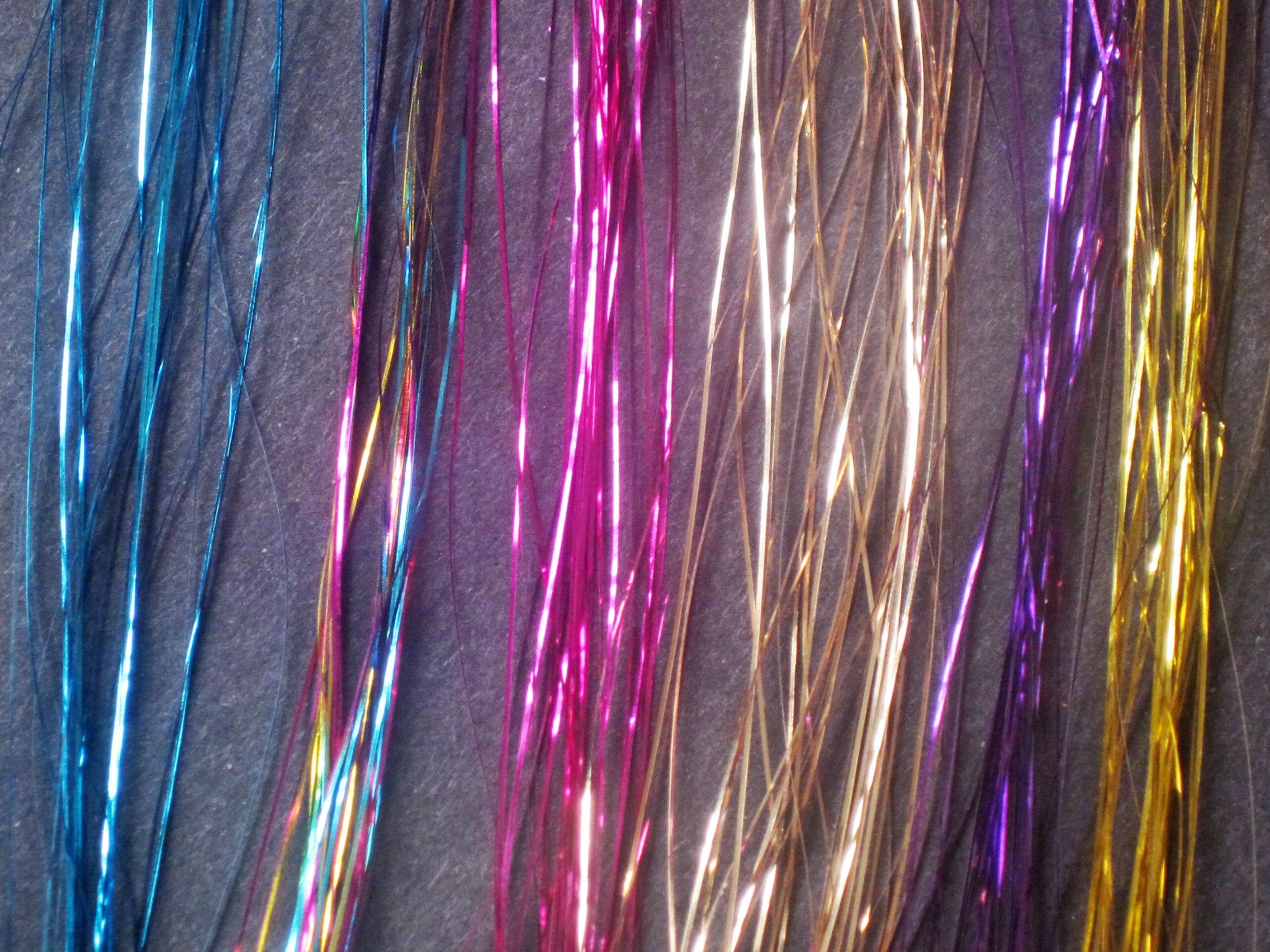 40 Hair Tinsel 210 Strands Seven Colors (Purple, Rainbow, Hot Pink, Gold, White Gold, Blue & Sparkling Silver)