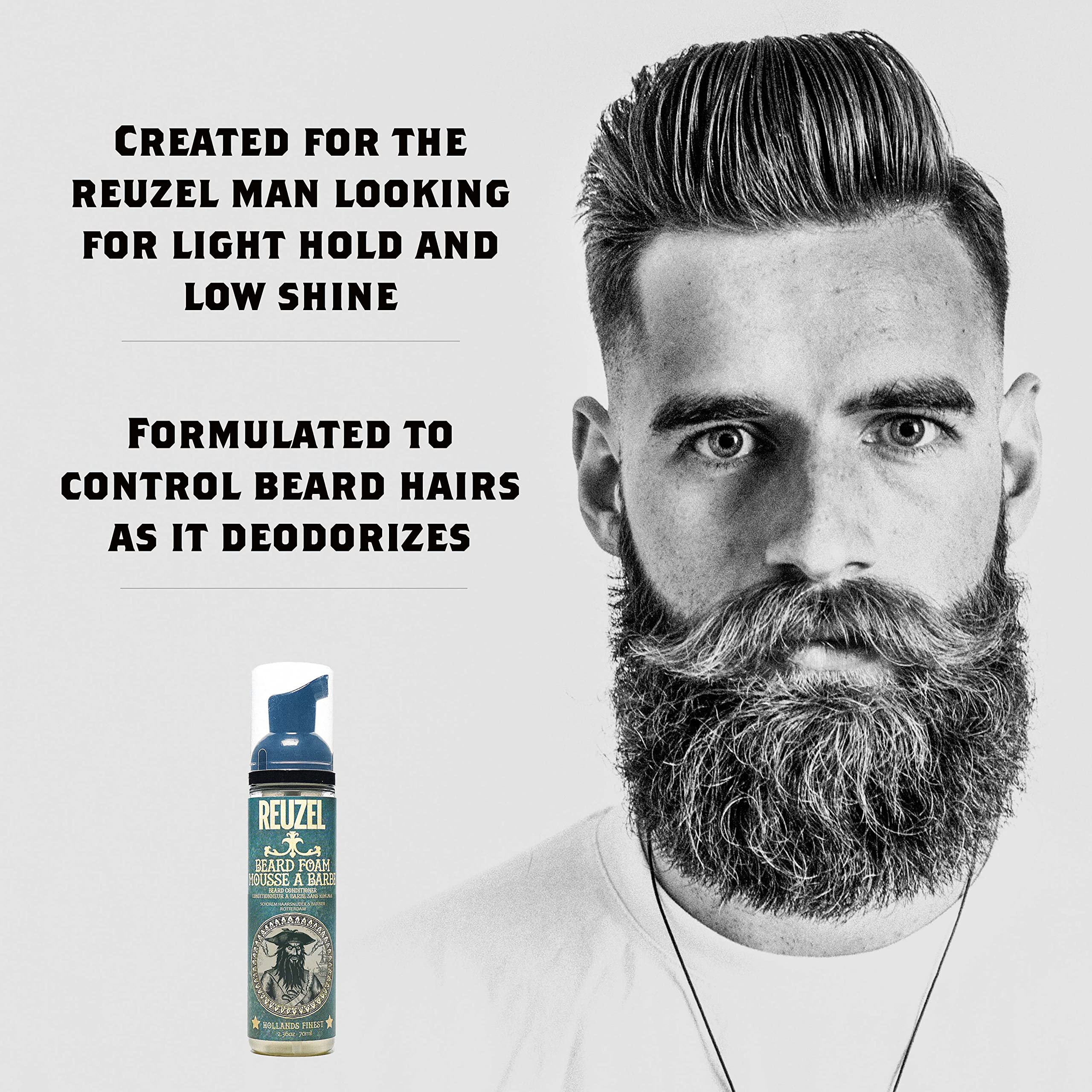 Reuzel Beard Foam, Reduces Beardruff And Itchy Skin, 2.36 Oz