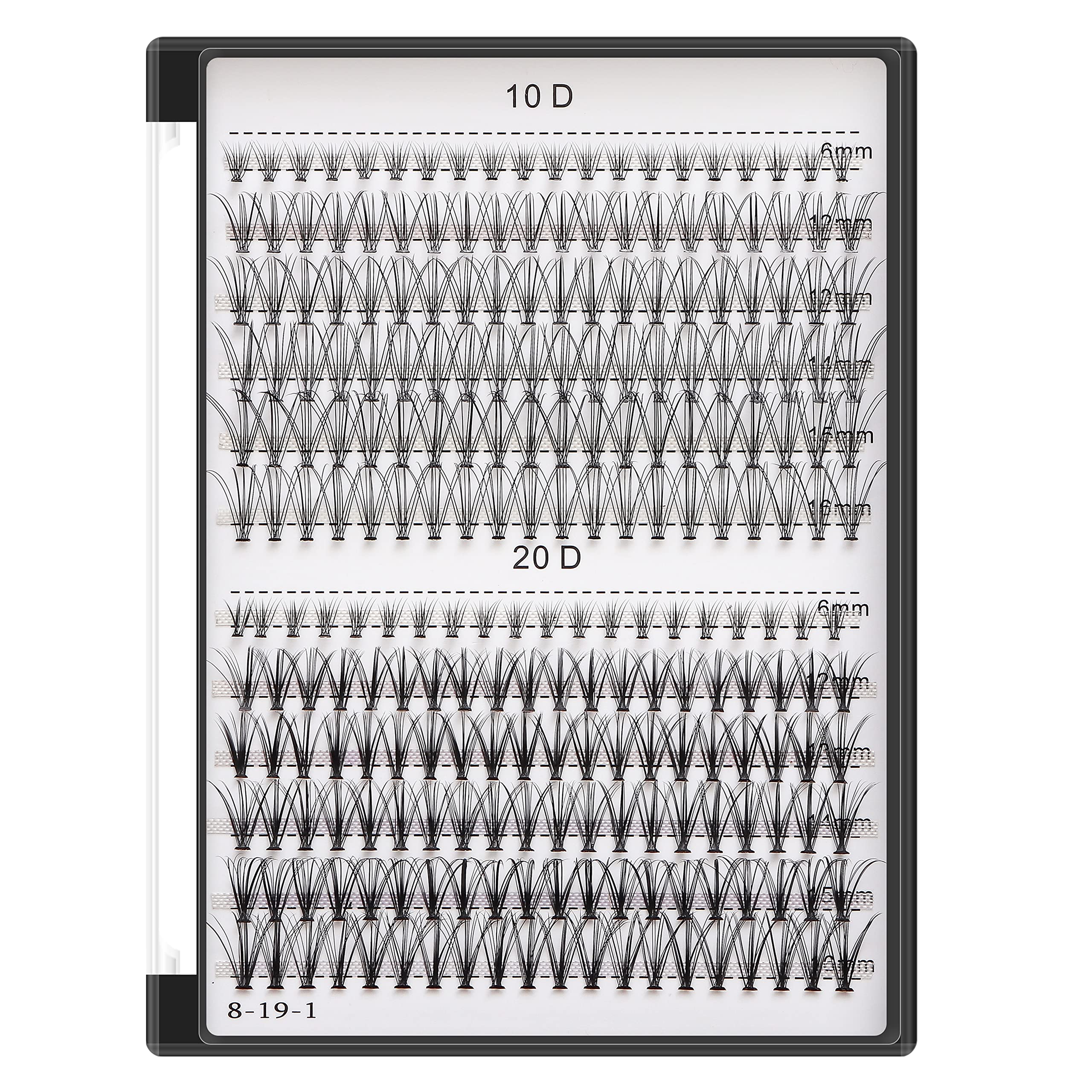 Bodermincer 240pcs C Curl 10D/20D Cluster Eyelashes 12/13/14/15/16mm and Under Eyelashes Mixed Professional Makeup Individual Cl