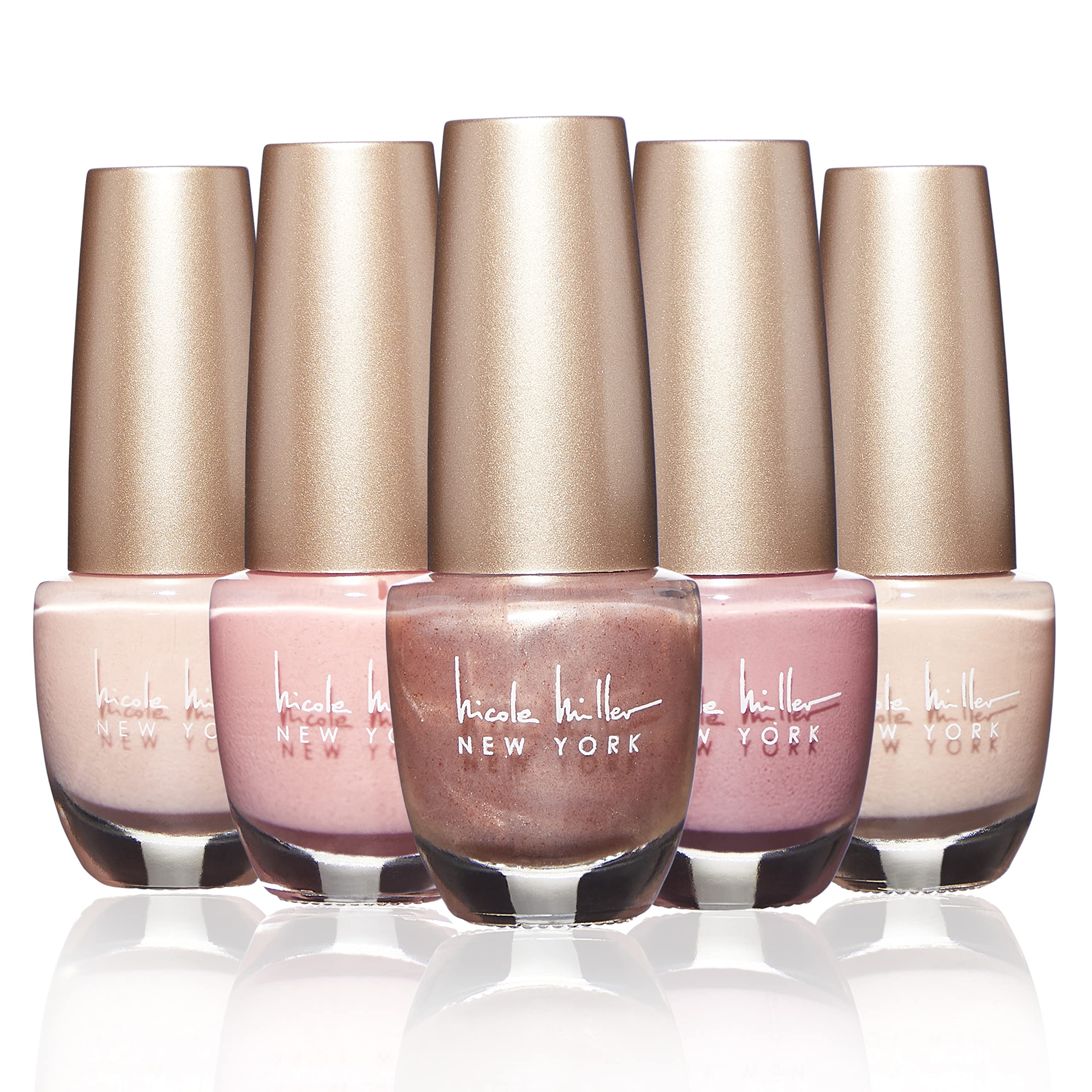 Nicole Miller Nail Polish Collection - Unique Glossy and Shimmery Colors for Women and Girls, Rose Golds