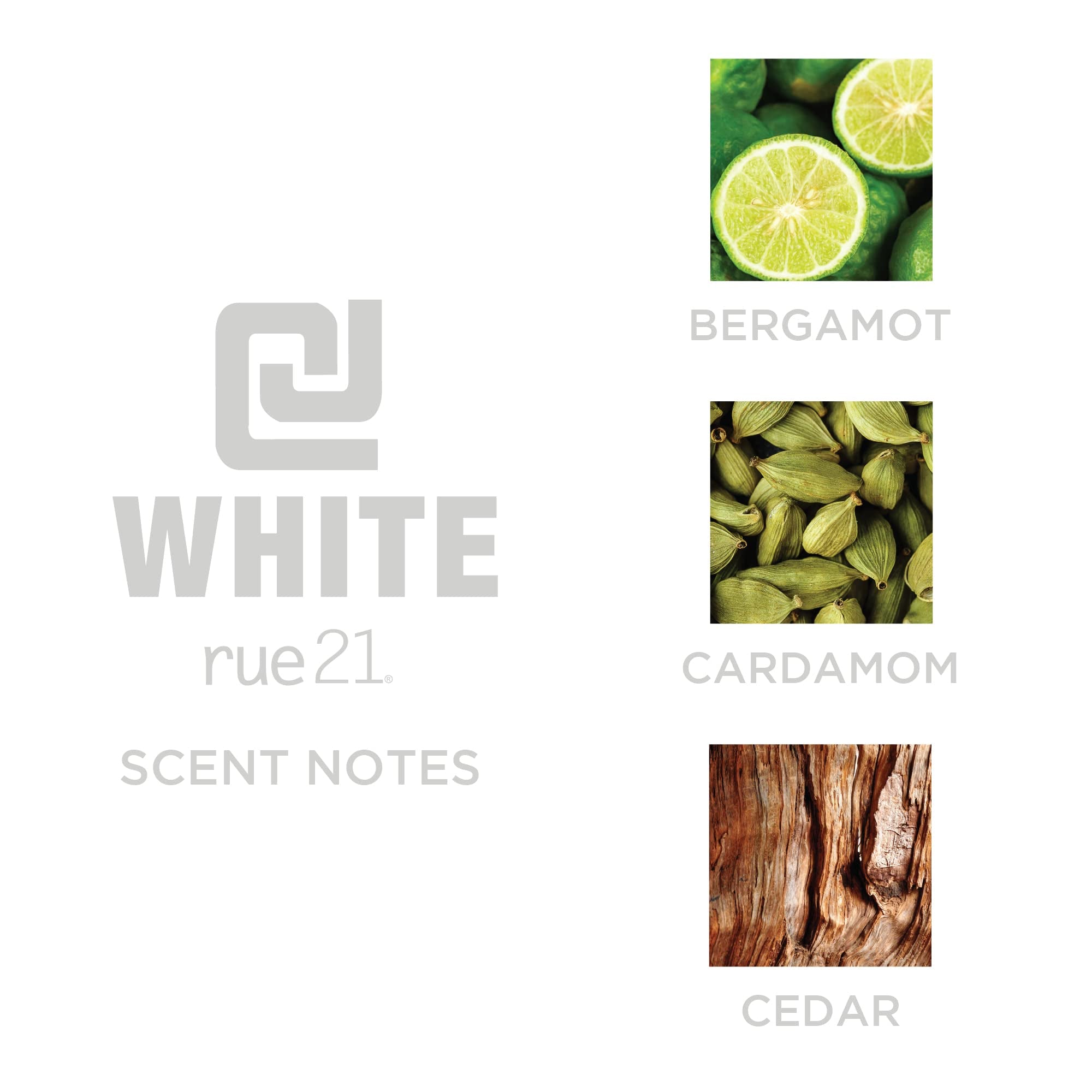 Rue 21 Men's Cologne Spray - CJ White, 1.7 fl oz (50 ml), Refreshing Scent