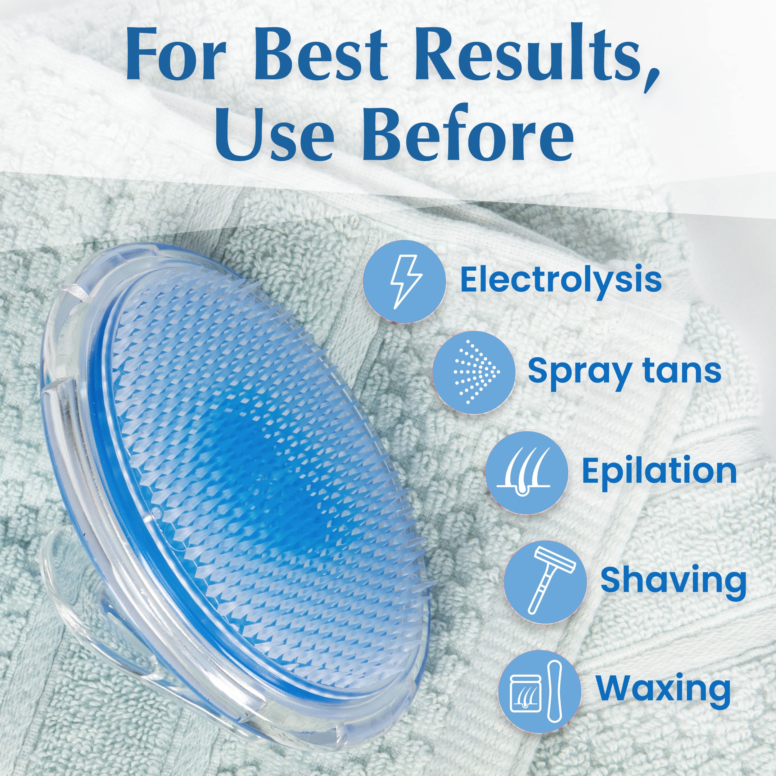Dylonic Exfoliating Body Scrub Brush - Silicone, 1 Pack for Razor Bumps & Ingrown Hairs, Blue, Model CL-233