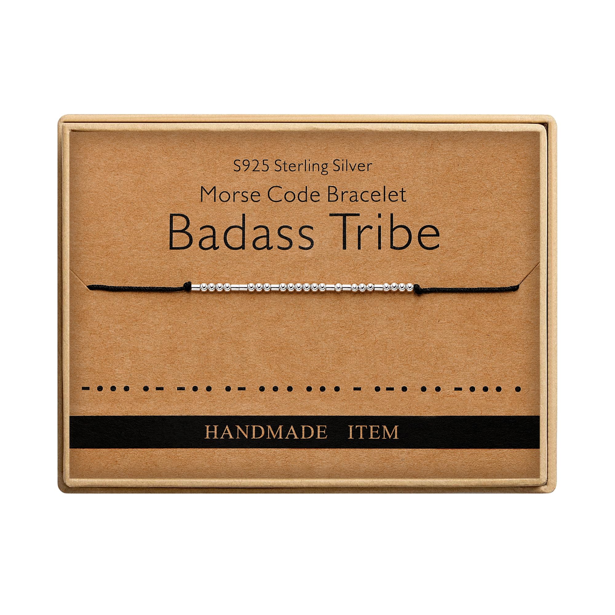 Inspirational Gifts for G**l Badass Tribe Morse Code Bracelets for Women Funny Gifts for Women Best Friend Birthday Gifts for Wo