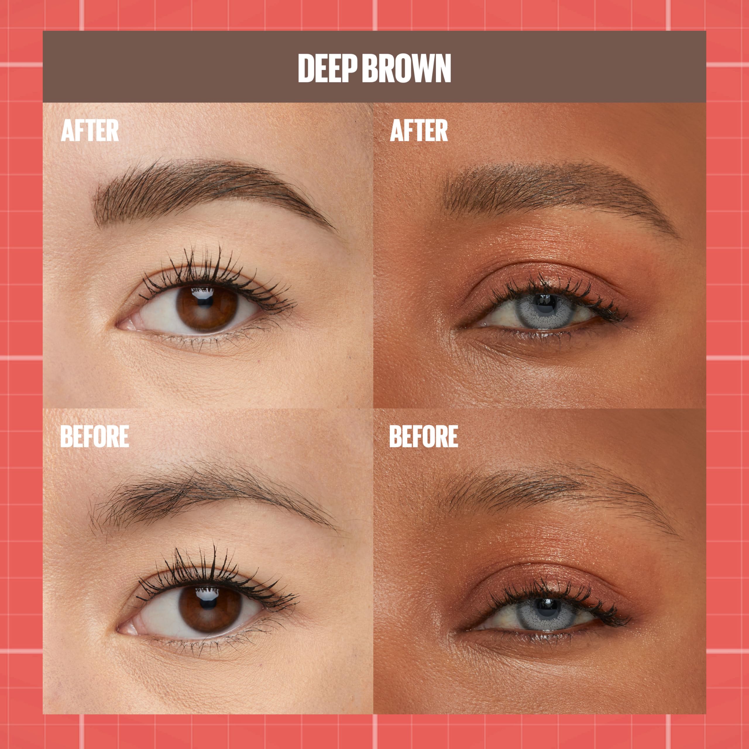 Maybelline Build-A-Brow 2-In-1 Brow Pen And Sealing Brow Gel, Eyebrow Makeup For Real-Looking, Fuller Eyebrows, Deep Brown, 1 Co