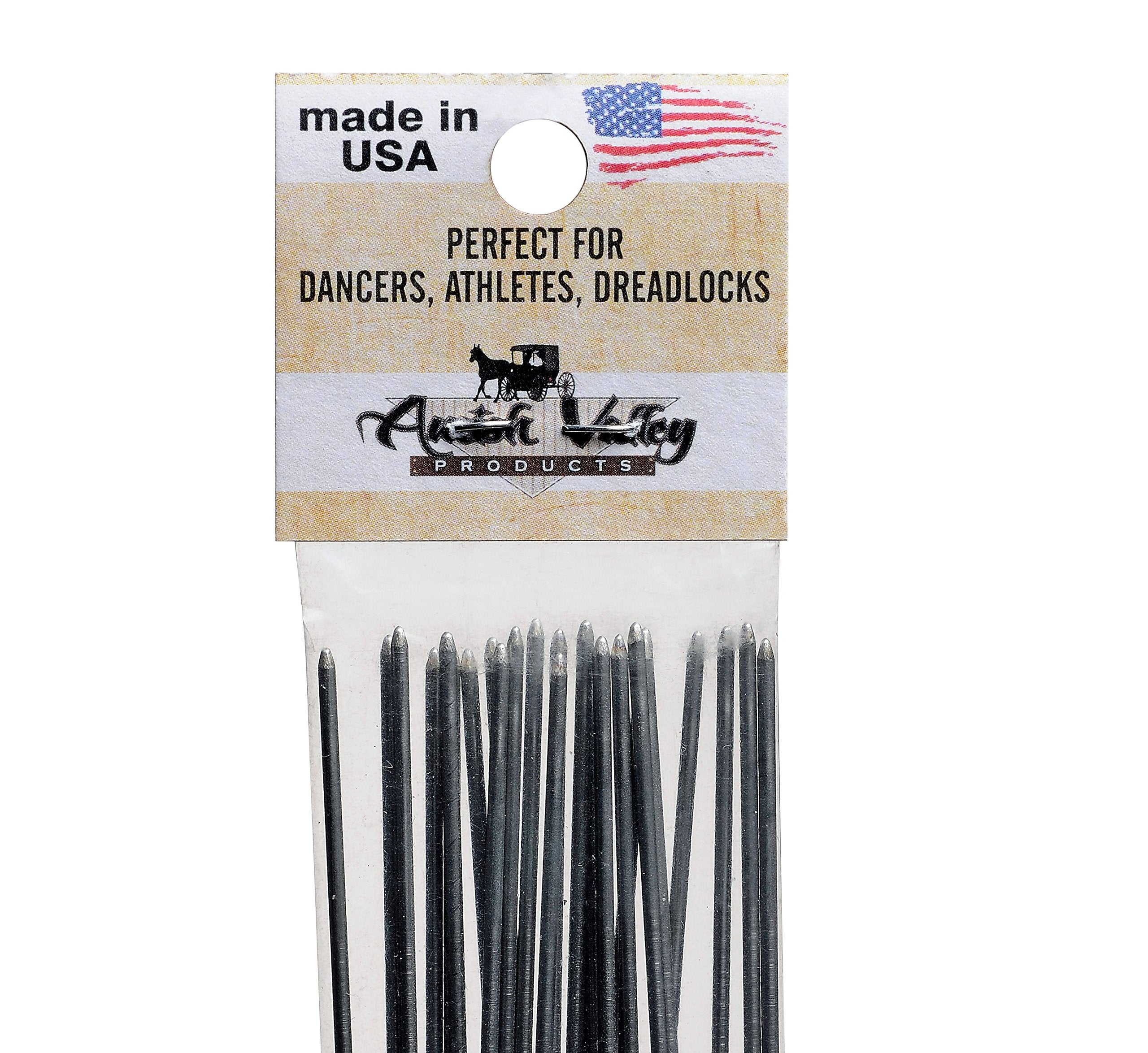 AMISH VALLEY PRODUCTS Stainless Steel Snagless Hairpins, 1 5/8 Inch, Silver, Handmade Heavy Duty