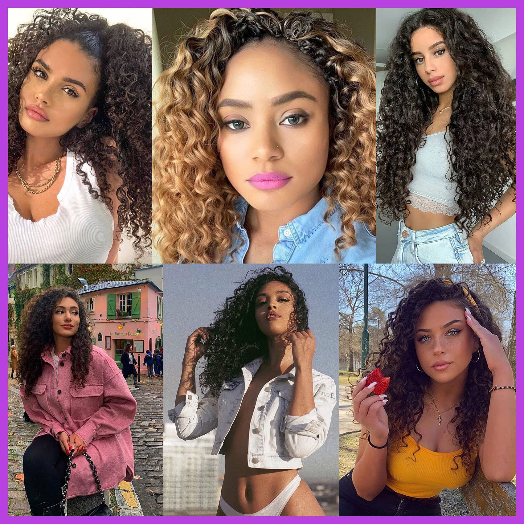 Ameli Ocean Wave Crochet Hair Natural Black Deep Wave Crochet Hair For Black Women Synthetic Curl Braiding Hair Extensions 8 Pac