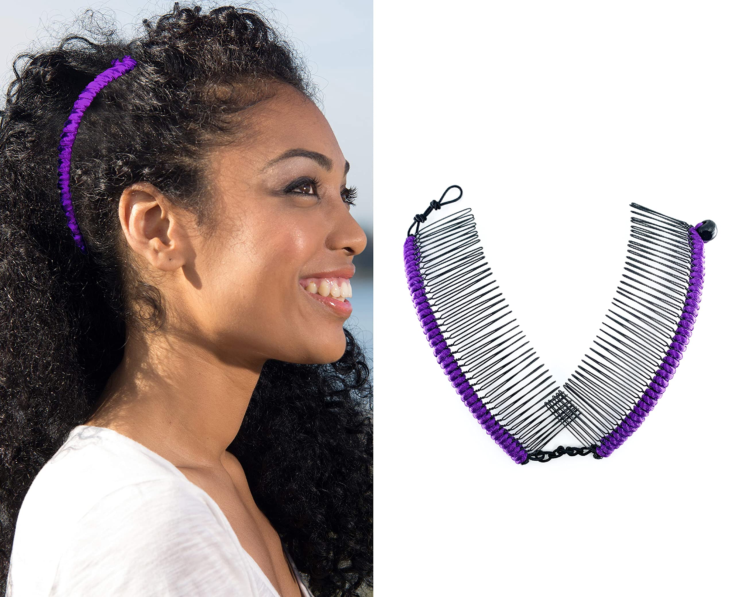 Stretch Banana Clip By Hairzing - Double Comb For Thick, Curly, Kinky Hair - Put Your Hair Up In Seconds W/No Damage, Creases, O