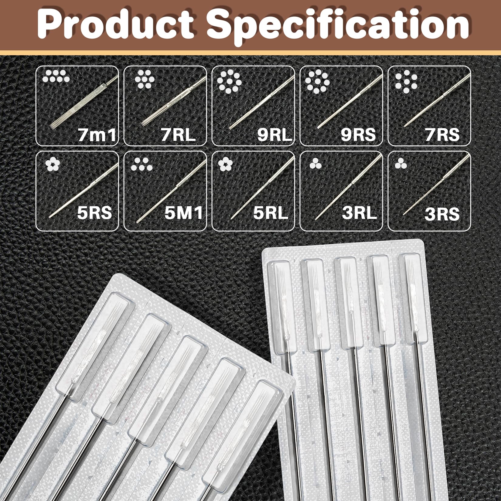 Maqihan Tattoo Needles - 50Pcs Disposable Mixed Tattoo Needles For Tattoo Machine 3Rl,5Rl,7Rl,9Rl,3Rs,5Rs,7Rs,9Rs,5M1,7M1 Assort