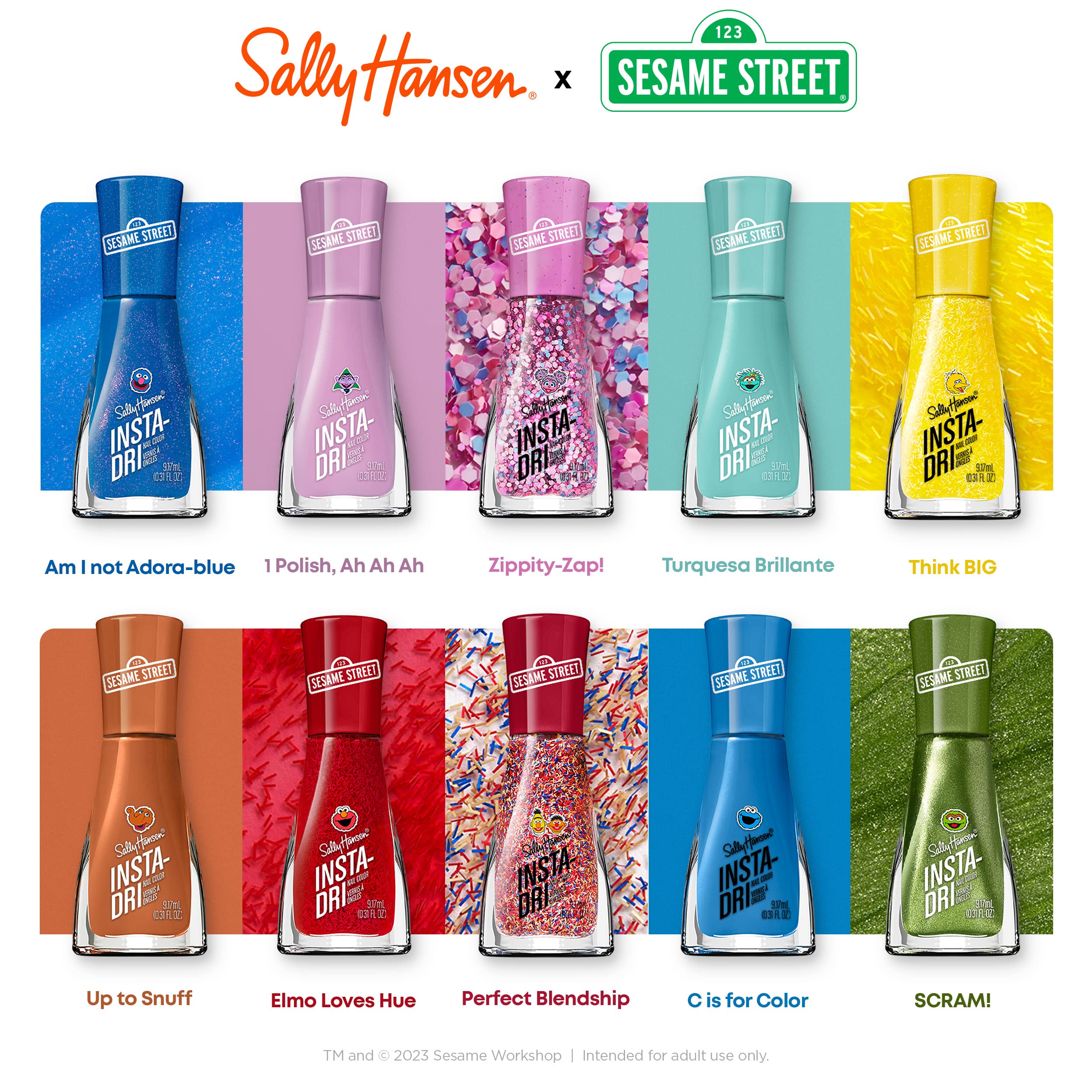 Sally Hansen Insta-Dri - Sesame Street Collection - Nail Polish - Elmo Loves Hue - 0.31 Fl Oz