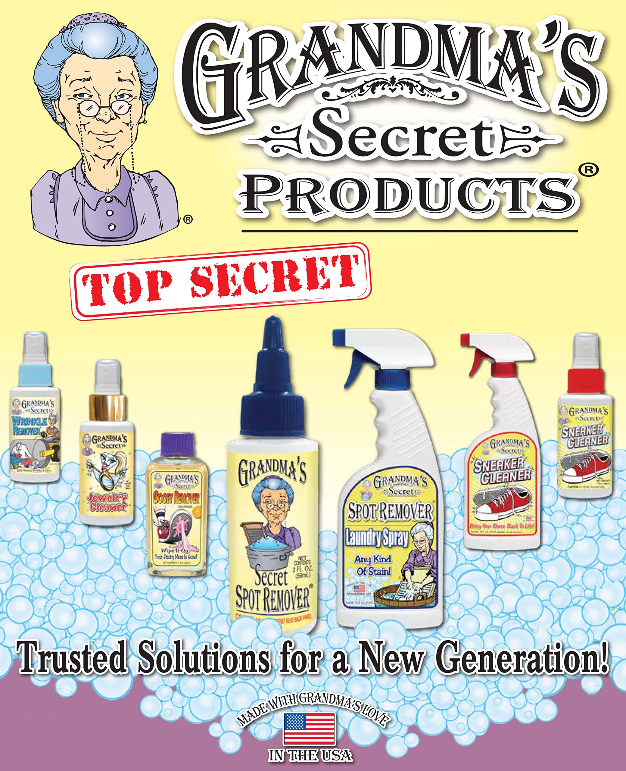 Grandma's Secret Stain Remover - Chlorine-Free, 16 oz Spray Bottle, 2 Pack - Removes Oil, Paint, Blood & Pet Stains