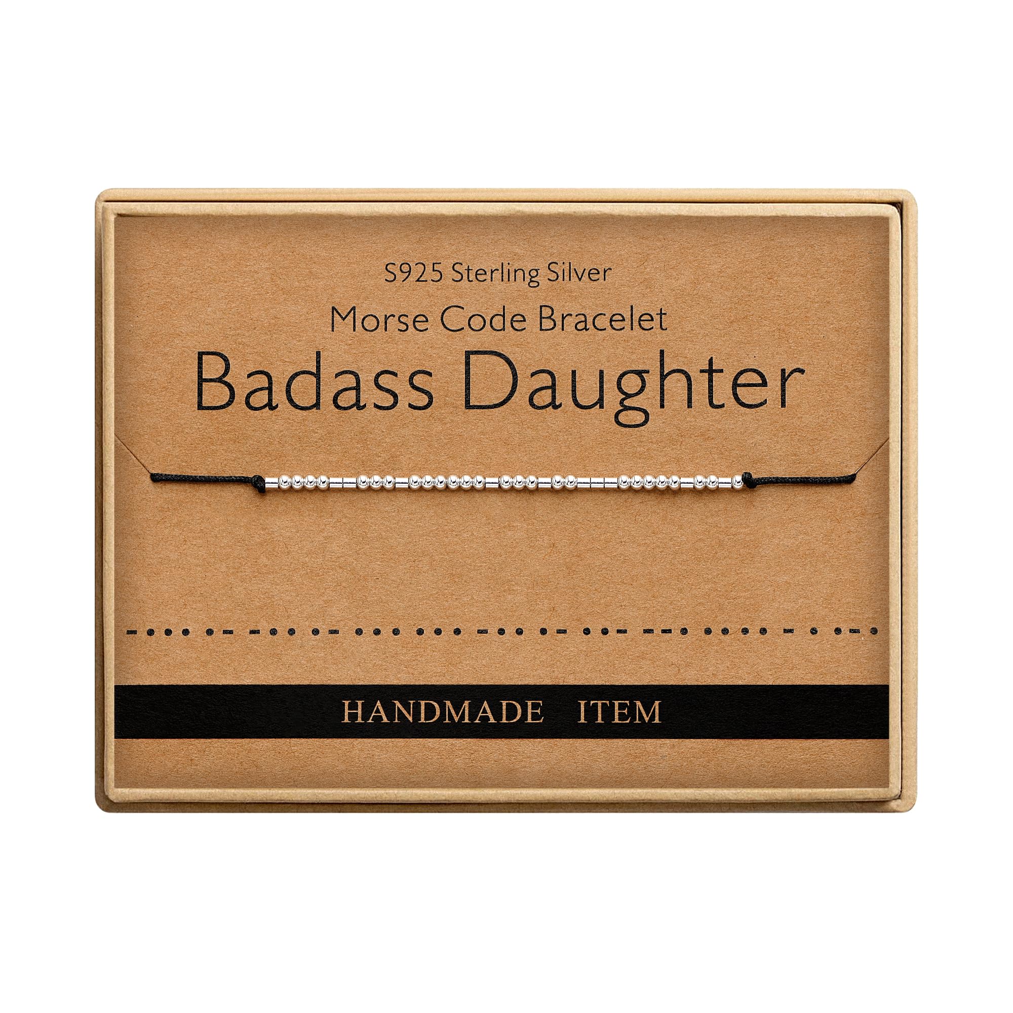 Gifts for Daughter Badass Daughter Morse Code Bracelets for Women Birthday Gifts for Women Funny Gifts for Daughter