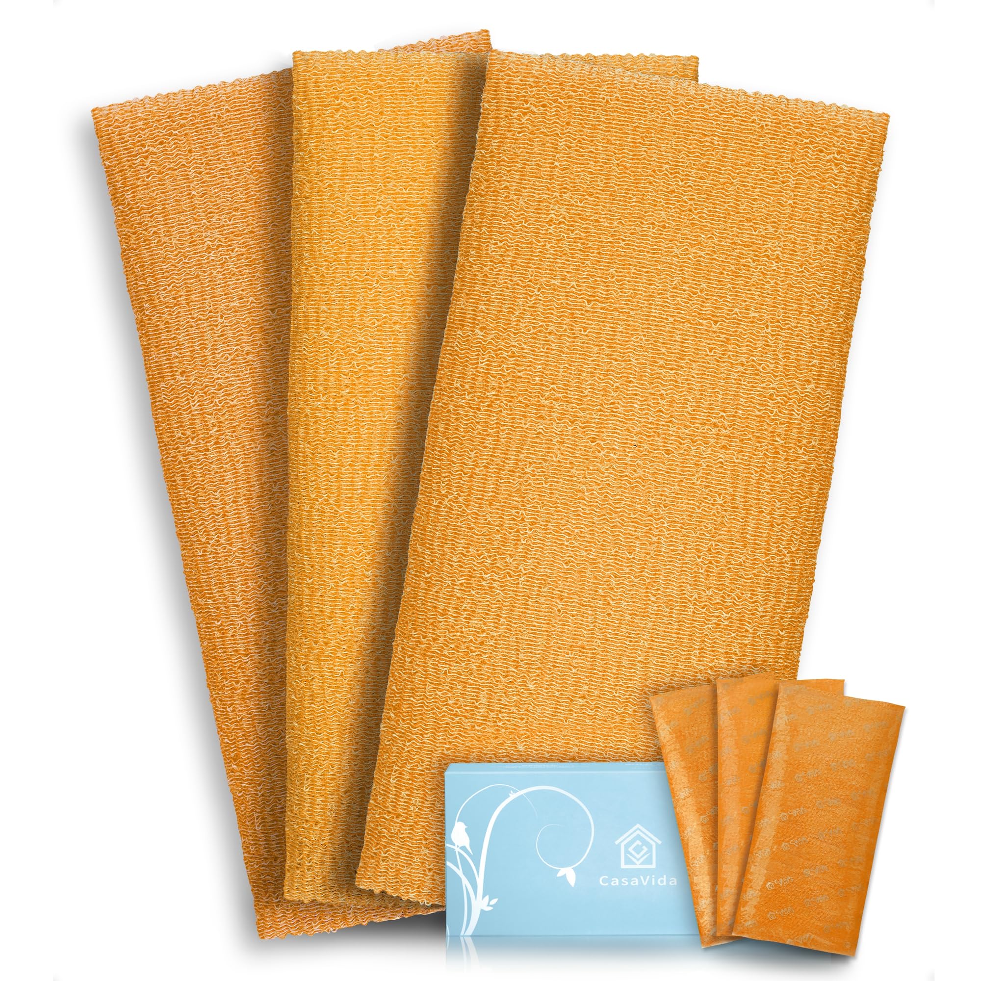 Casavida Exfoliating Washcloth Back Scrubber For Shower Exfoliating Body Scrubber Japanese Beauty African Net Sponge Bath Korean