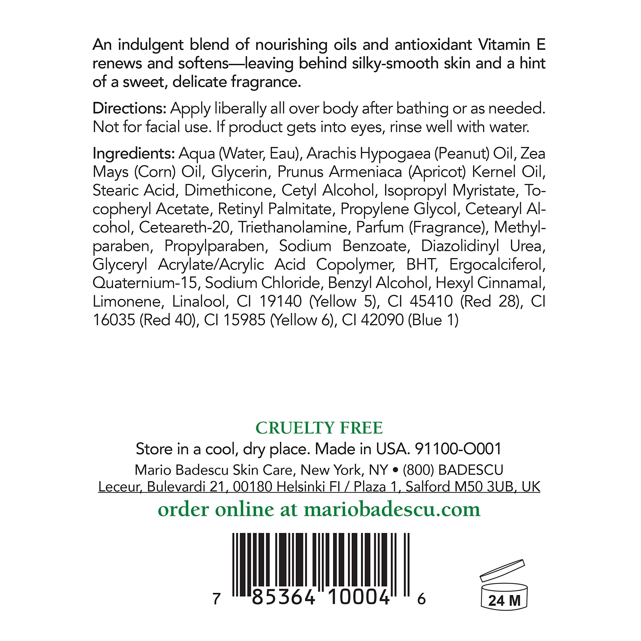 Mario Badescu Apricot Super Rich Body Lotion Enriched With Vitamins A And E - Delicately Scented Lotion With Nourishing, Skin-So