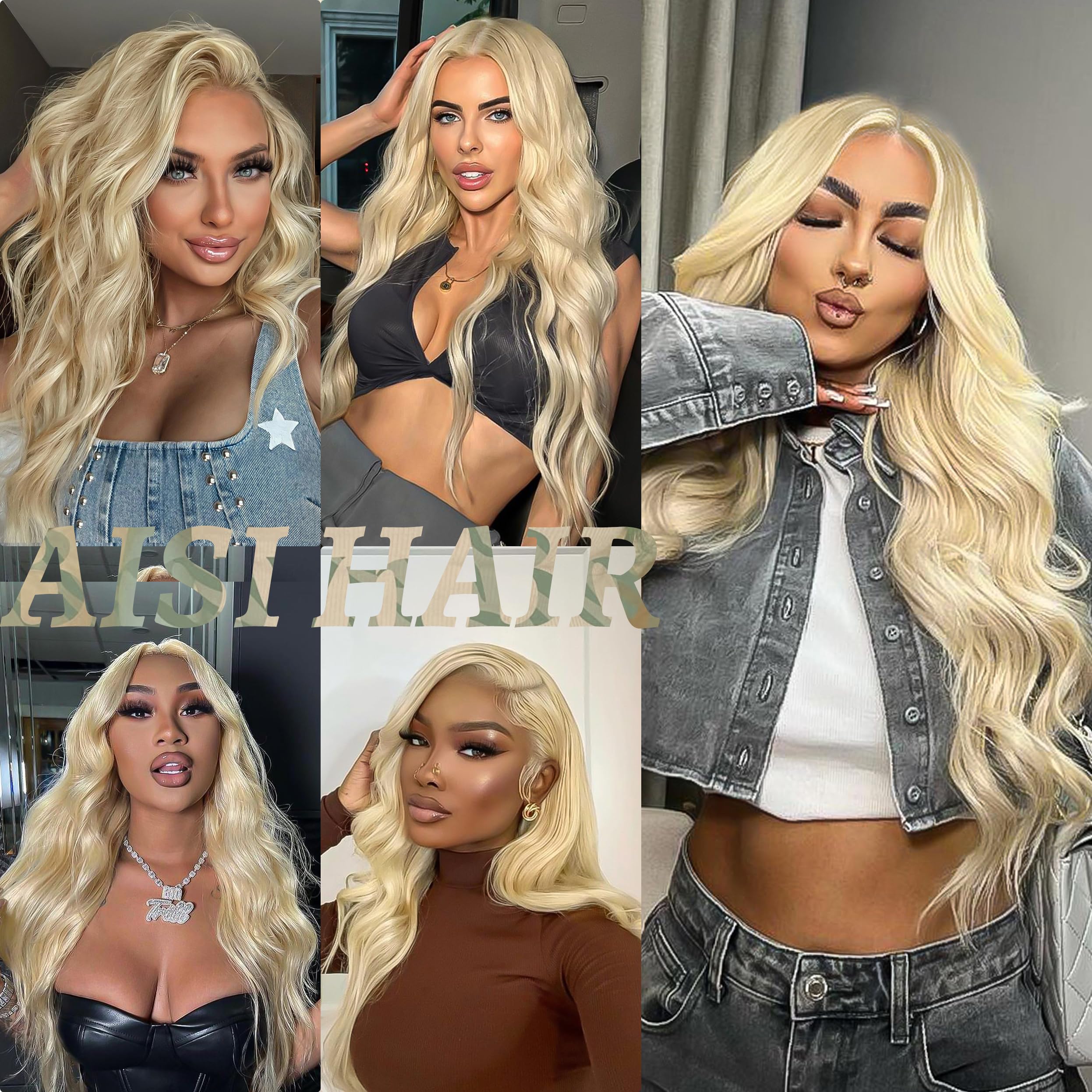 Aisi Hair 613 Blonde Wig For Women, Long Wavy Lace Hairline Middle Part Synthetic Wig For Daily Party-26 Inch