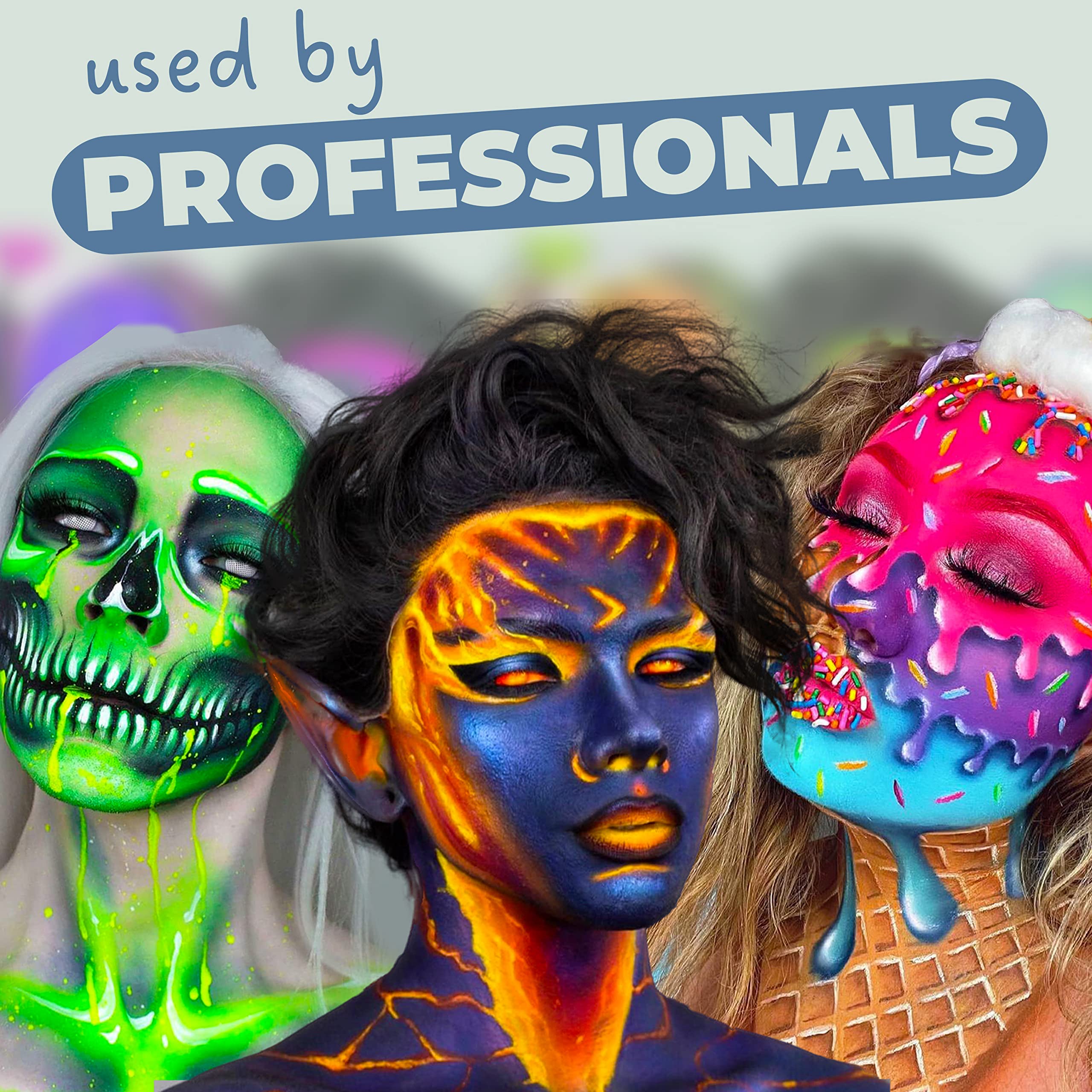 Blue Squid Pro Face Paint - Classic Grey (30Gm), Professional Water Based Single Cake Face & Body Paint Makeup Supplies For Adul