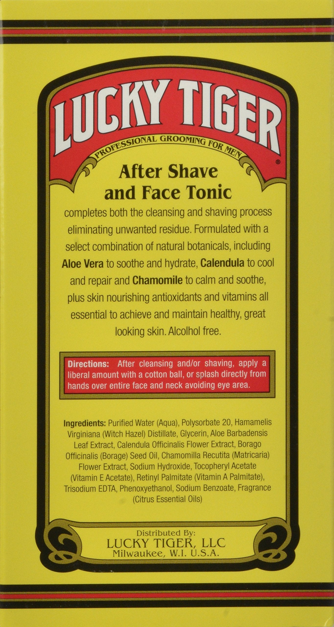Lucky Tiger After Shave and Face Tonic, 8 Ounce