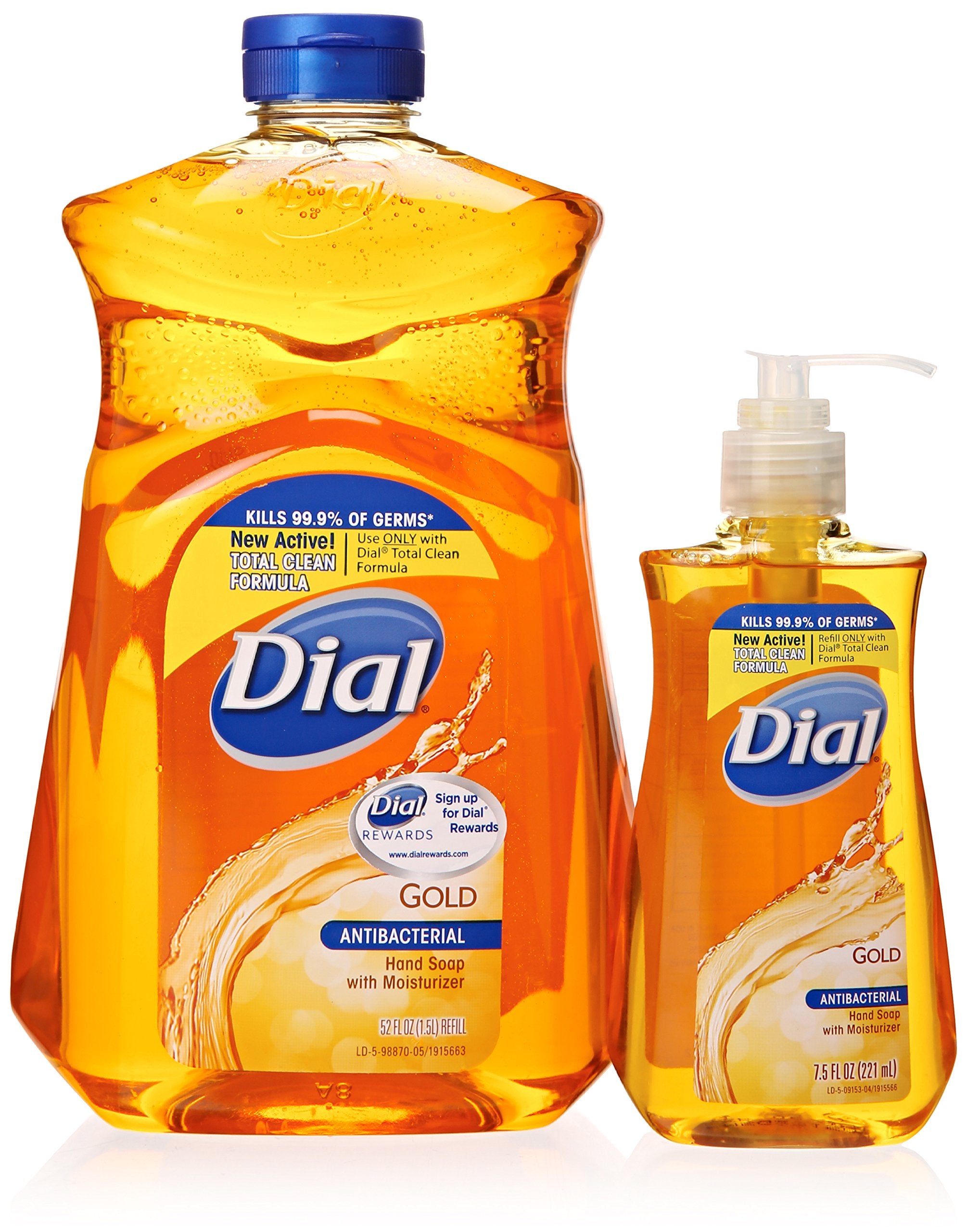 Dial Gold Antibacterial Liquid Soap With Moisturizer, 7.5 Oz Pump Bottle + 52 Oz Refill