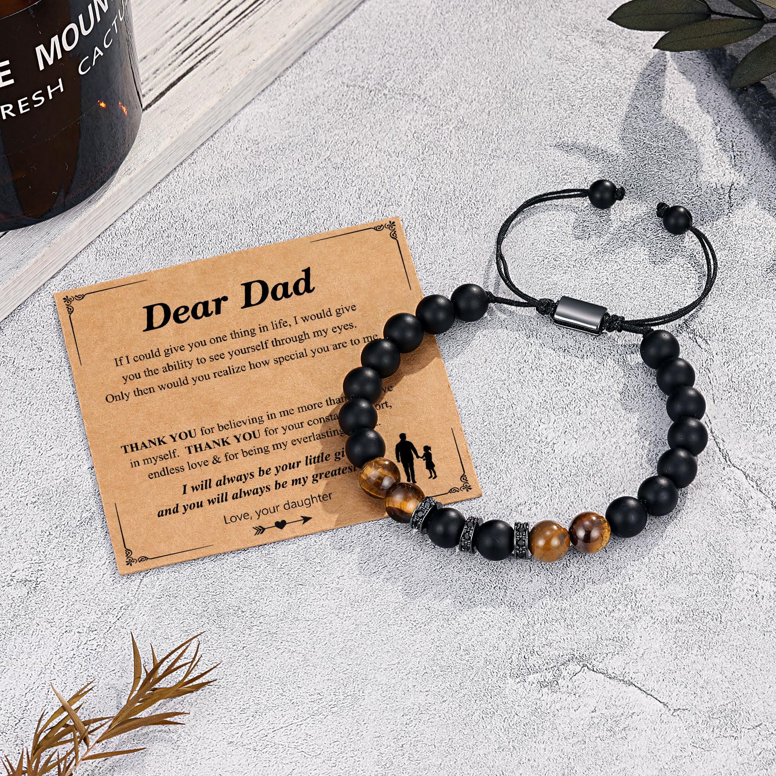 UNGENT THEM Fathers ' Day Gifts for Dad from Daughter, Dad Presents Bracelet Christmas Valentines ' Day Birthday Gifts for Dad W