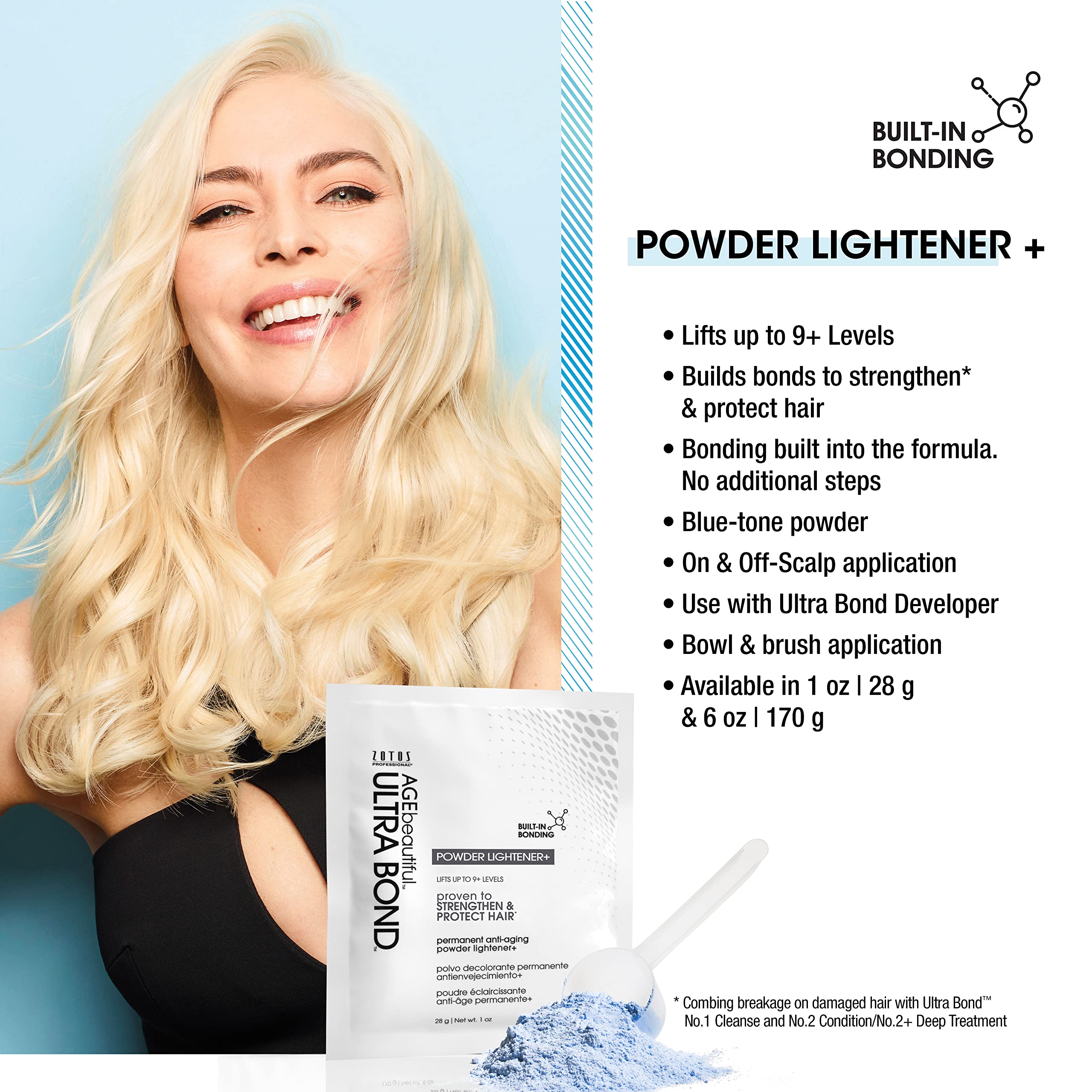 ULTRA BOND Permanent Powder Lightener with Built-in Bonding - Strengthens & Protects, 1 Oz