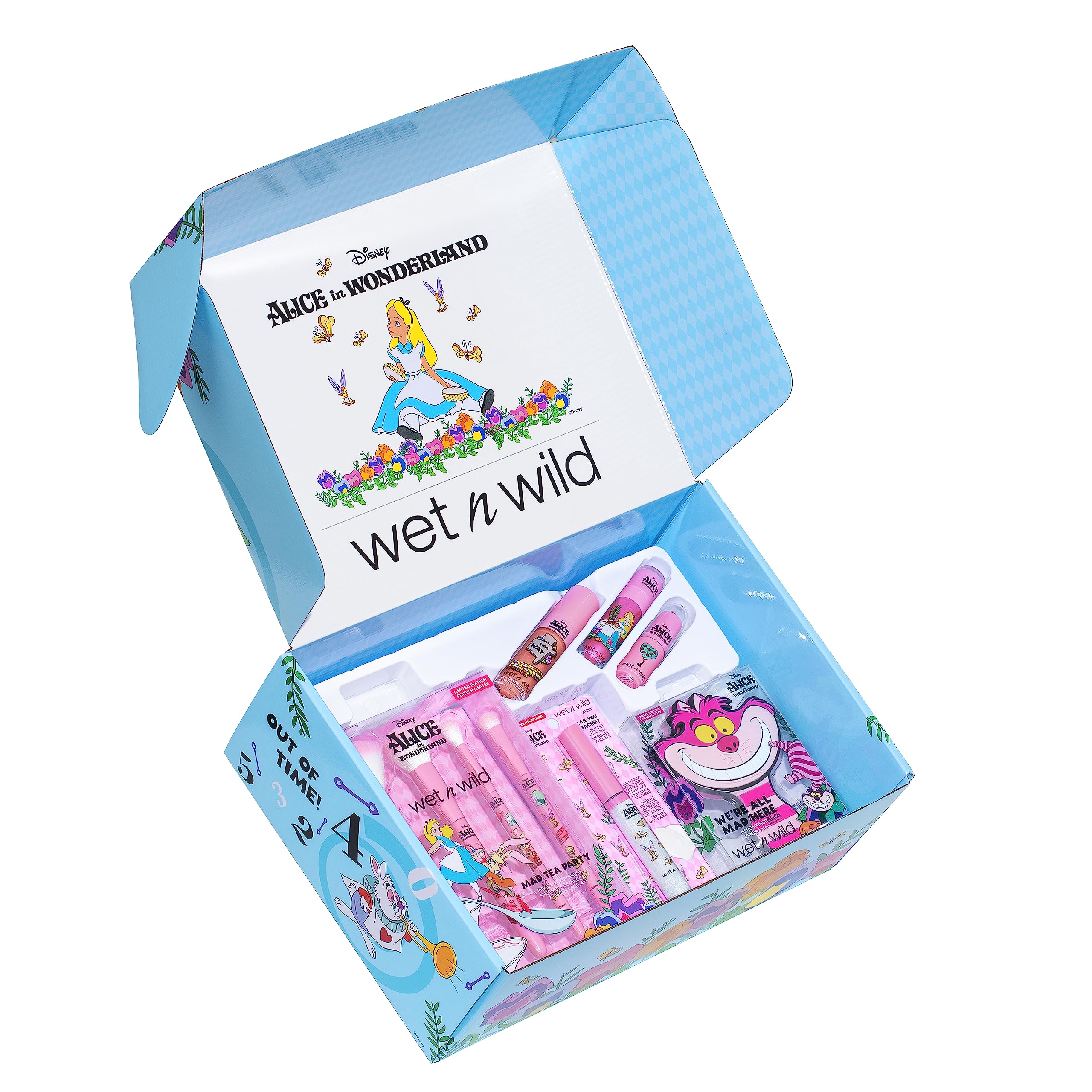 wet n wild Alice in Wonderland PR Box - Makeup Set with Versatile Brushes, Buildable & Blendable Palettes, Vibrant Colors, & Lip