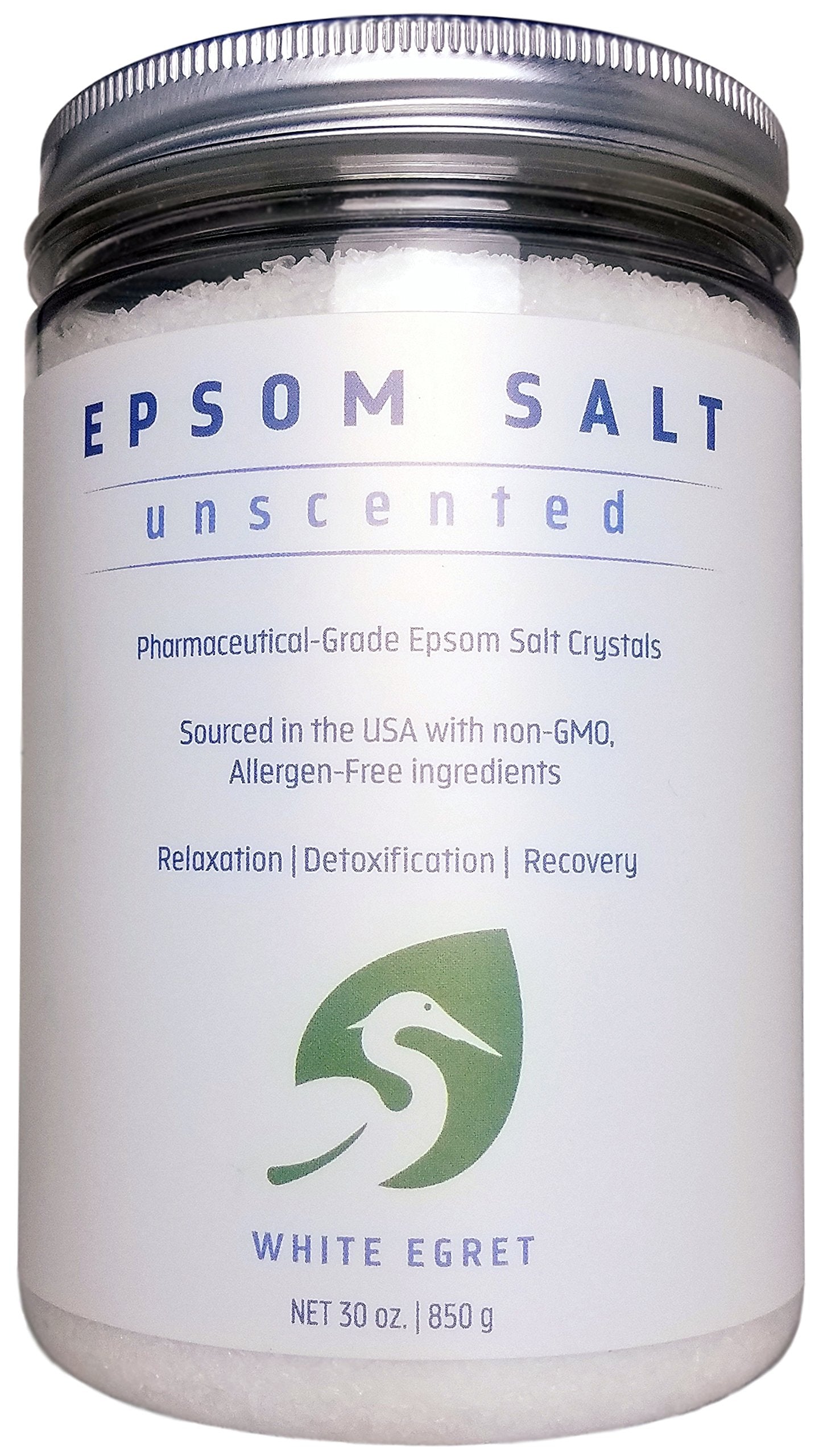 White Egret Pharmaceutical Grade Bath Epsom Salt, 30 Ounce