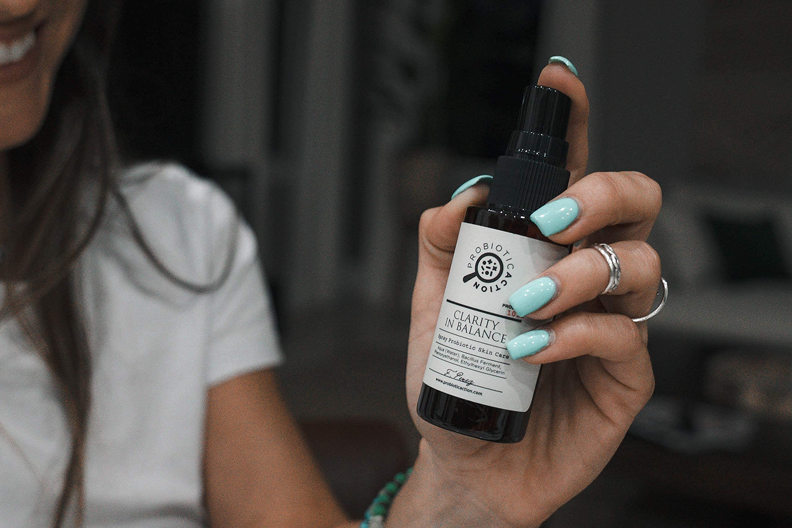 Probiotic Action Clarity in Balance. Science-backed bacteria combat acne, rosacea, and eczema risk