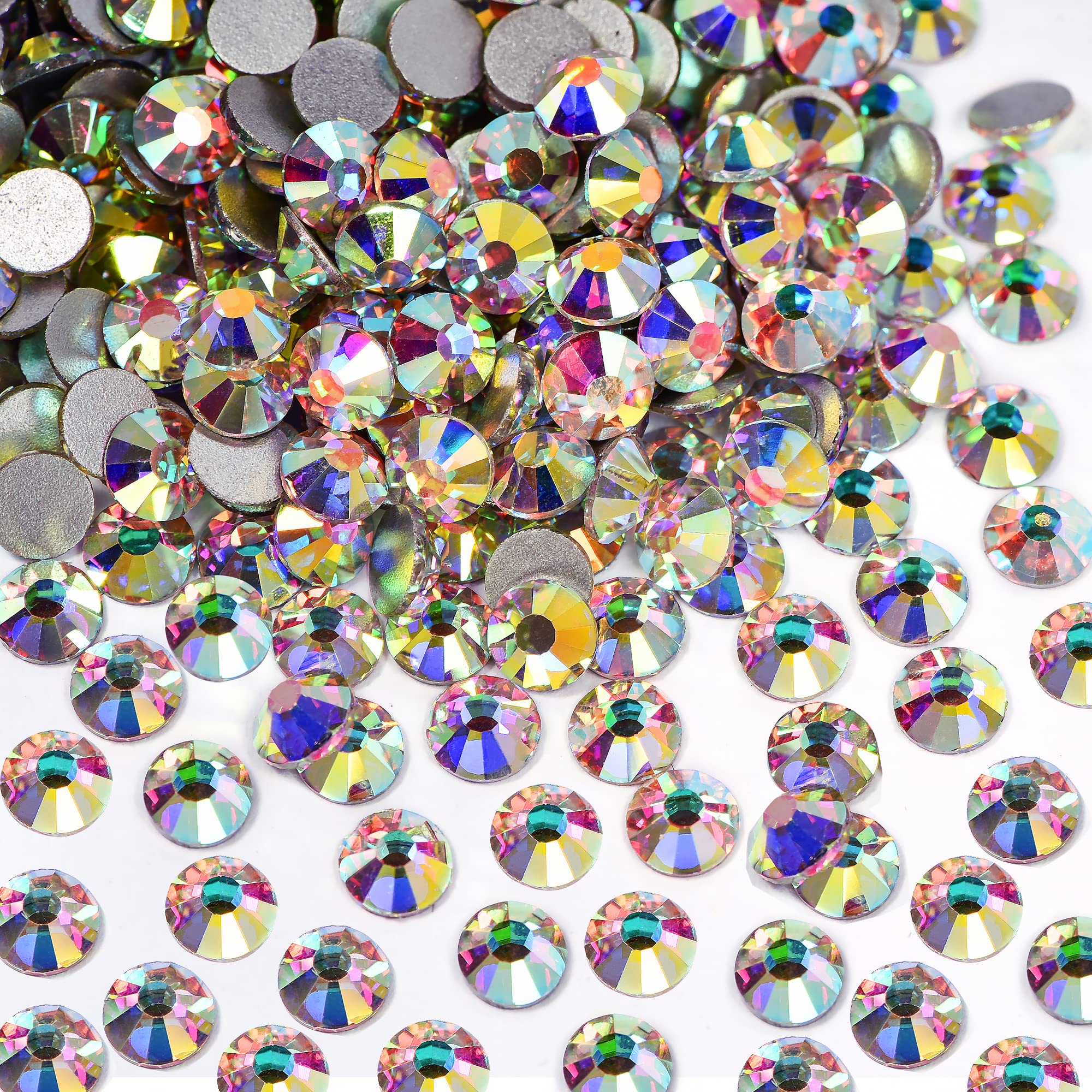 Blinginbox 1440 Pieces SS20/4.6-4.8mm Clear Crystal Flat Back Brilliant Round Rhinestones Glass Stones Glitter Gems Crystals Dia