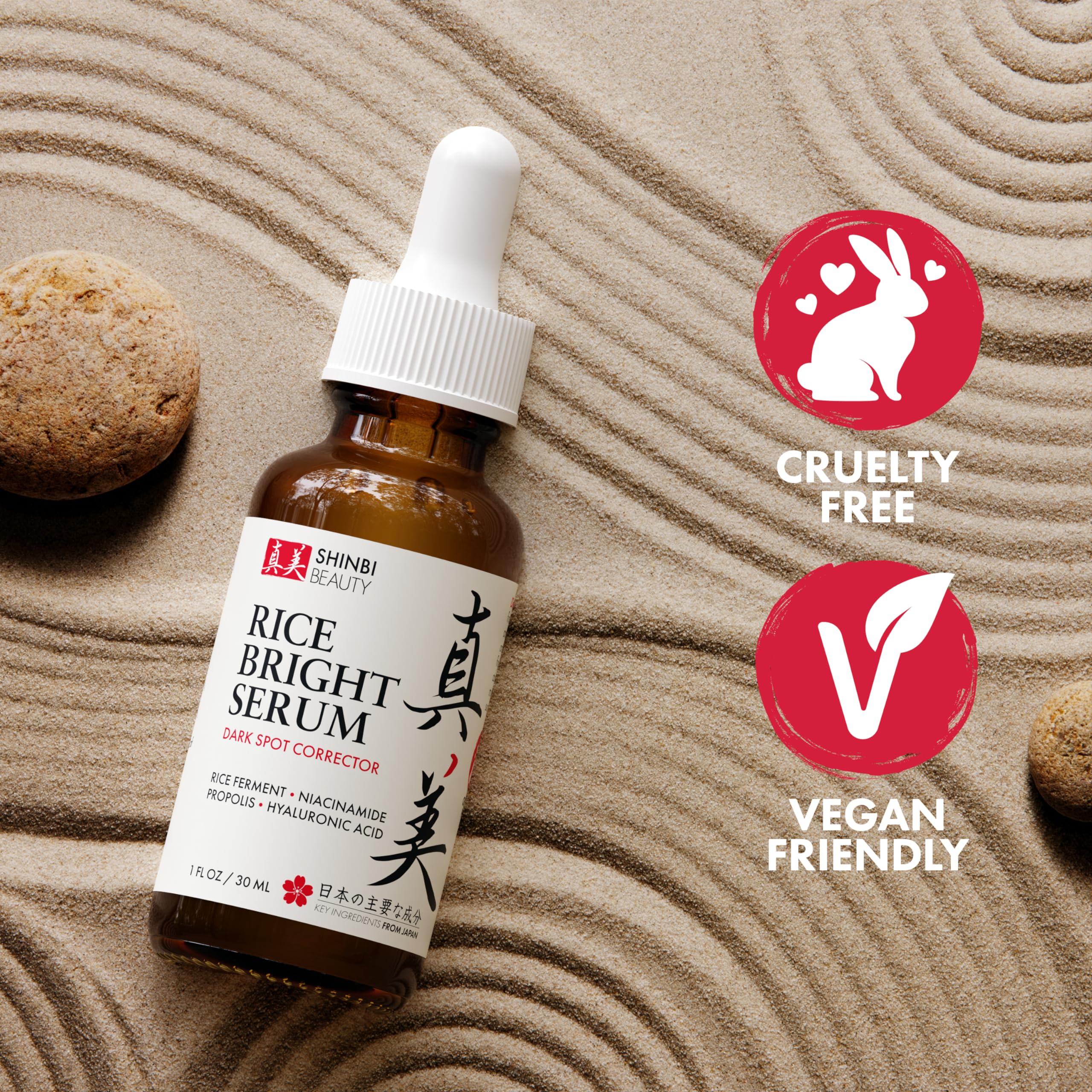 Shinbi Beauty Japanese Skincare Products - Niacinamide Melasma Brightening Serum for Dark Spots, Hyperpigmentation & Uneven Skin