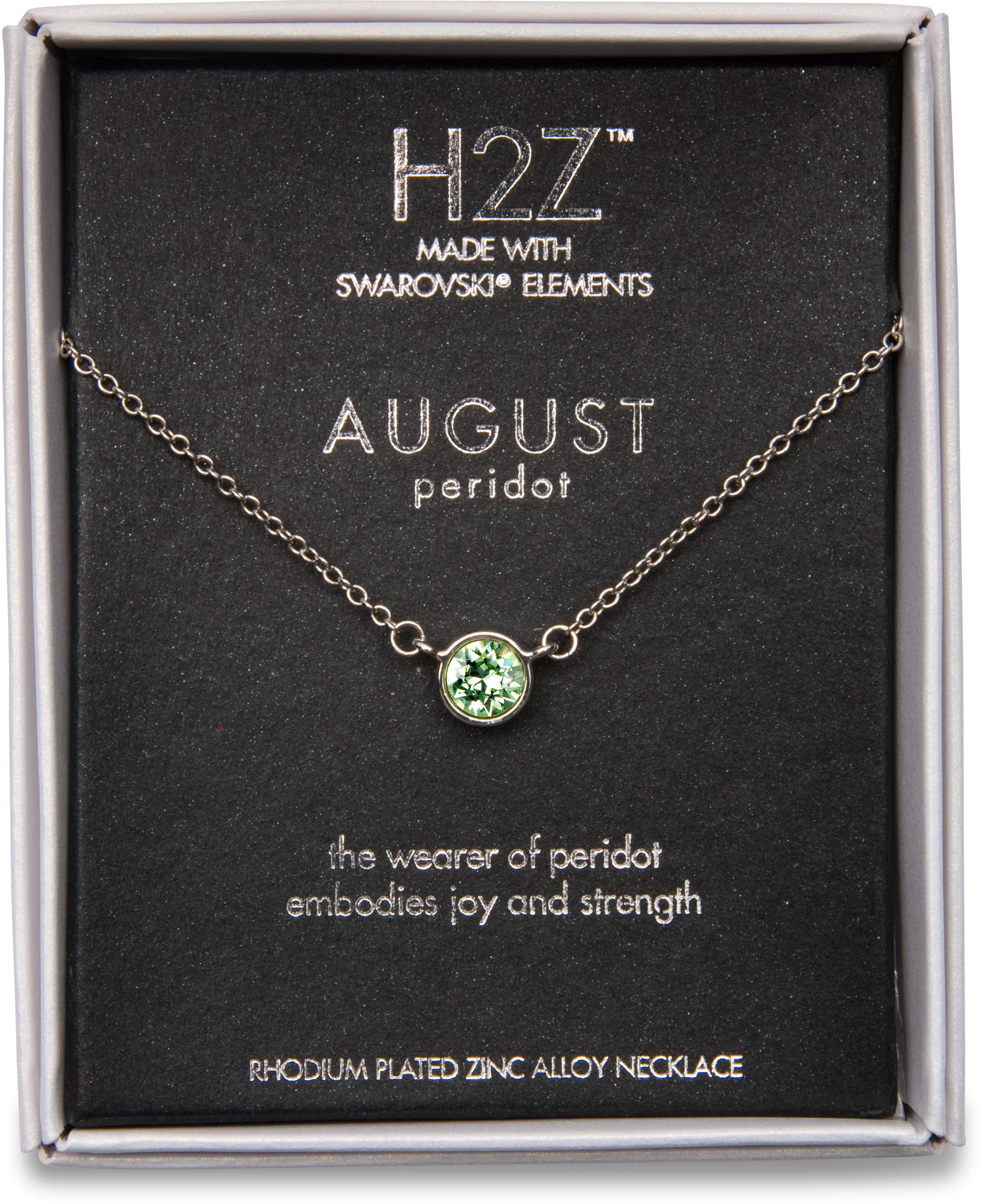 Pavilion Gift Company H2Z 16223 August Peridot Birthstone Necklace with 18 Chain, Brass