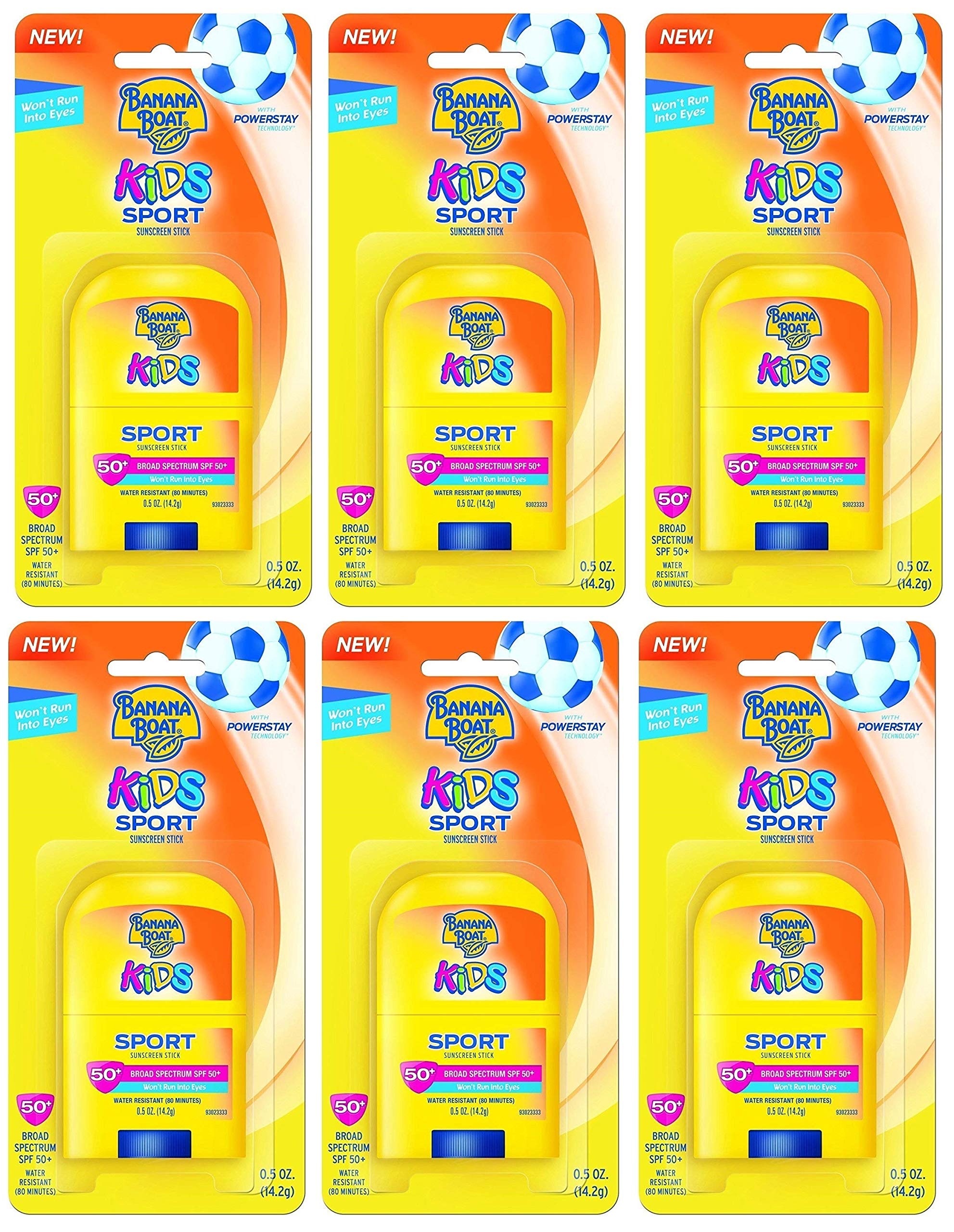 Banana Boat Spf#50+ Kids Sport Stick 0.5 Ounce (14ml) (6 Pack)