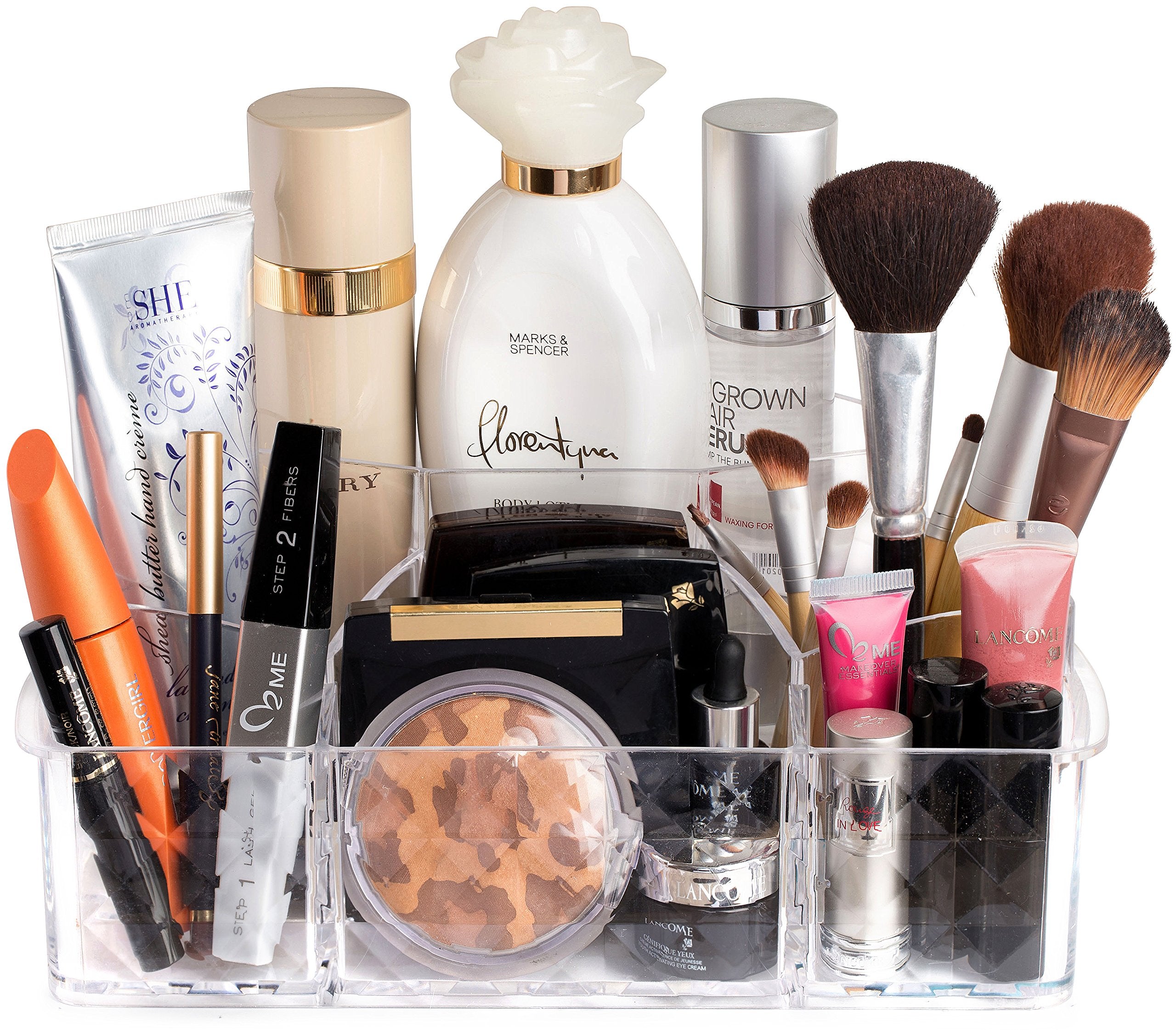 Masirs Clear Cosmetic Storage Organizer - Easily Organize Your Cosmetics, Jewelry. Looks Elegant Sitting On Your Vanity, Bathroo