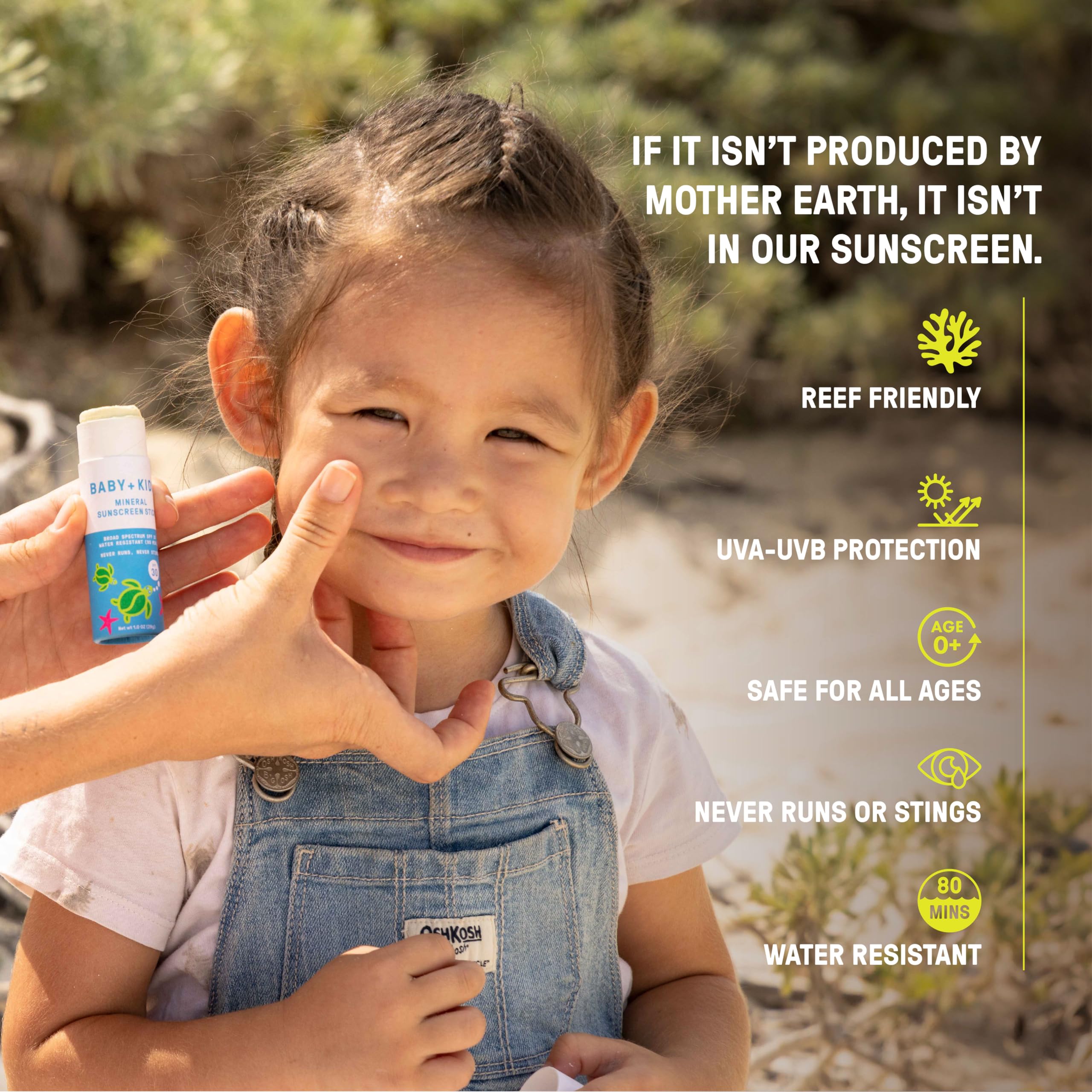 Raw Elements Baby & Kids Spf 30 Organic Sunscreen Stick, Non-Nano Zinc Oxide, Reef-Safe, Cruelty-Free, Gluten & Nut Free, Zero W