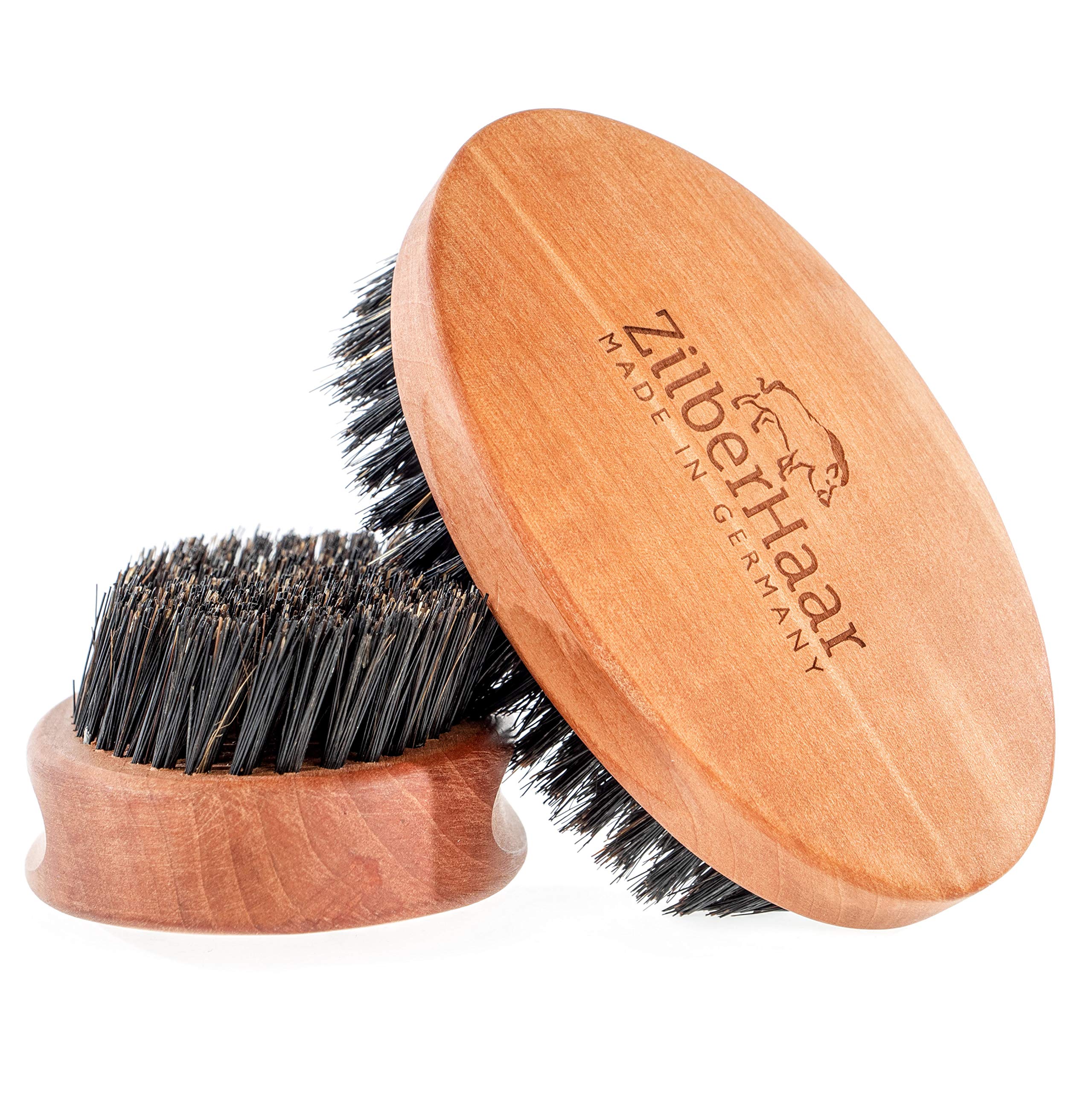 ZilberHaar Men's Slanted Boar Bristle Hair & Beard Brush - Pearwood, 1 Count, Model ZH-SM-01