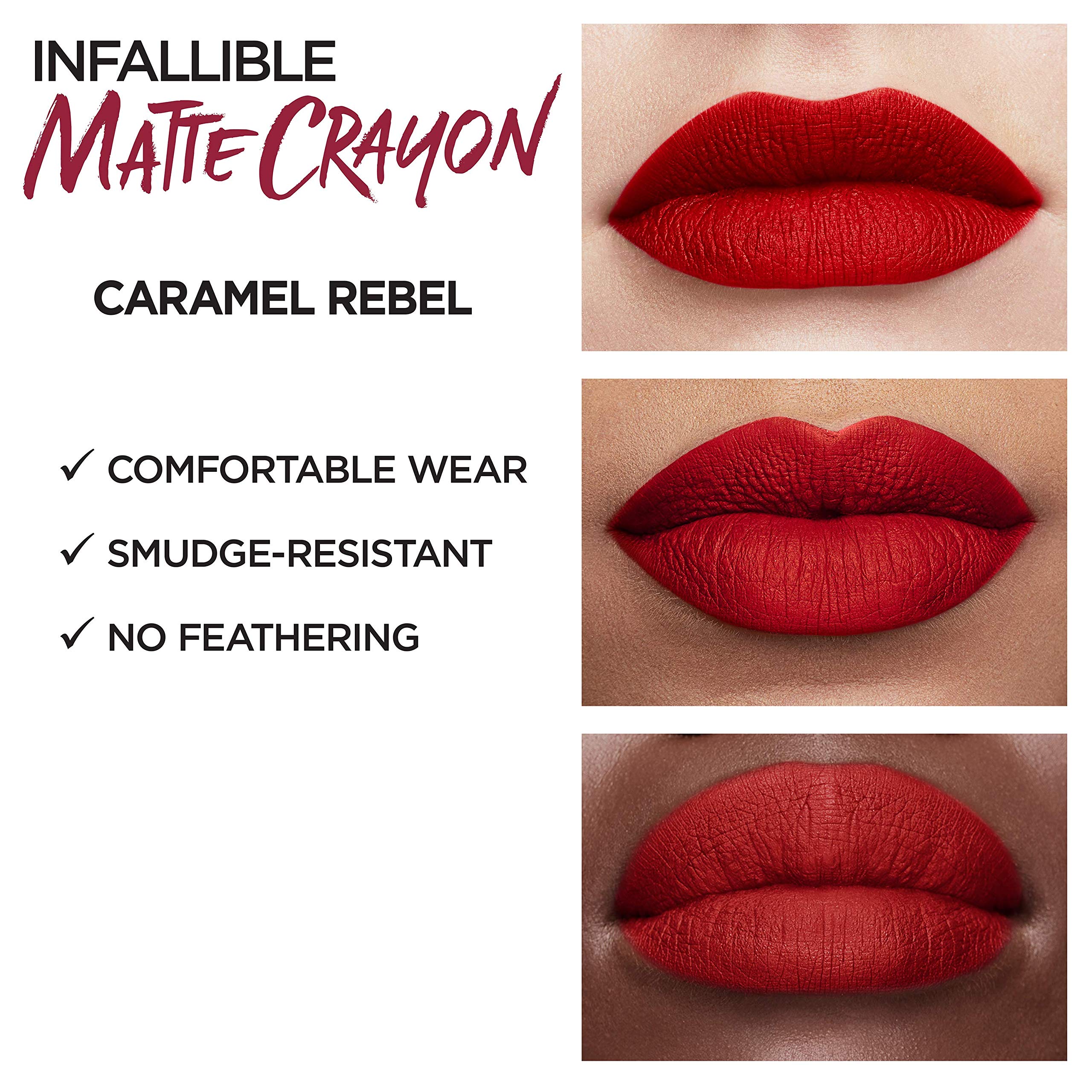 Lor  Al Paris Infallible Matte Lip Crayon, Caramel Rebel (Packaging May Vary)