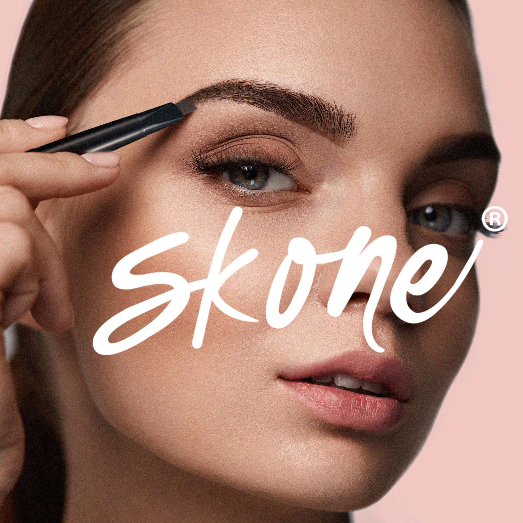 Skone Cosmetics The Original Brow Wand Eyebrow Pencil With Brush - Dual-Sided Retractable Waterproof Long-Lasting Brown Eye Brow