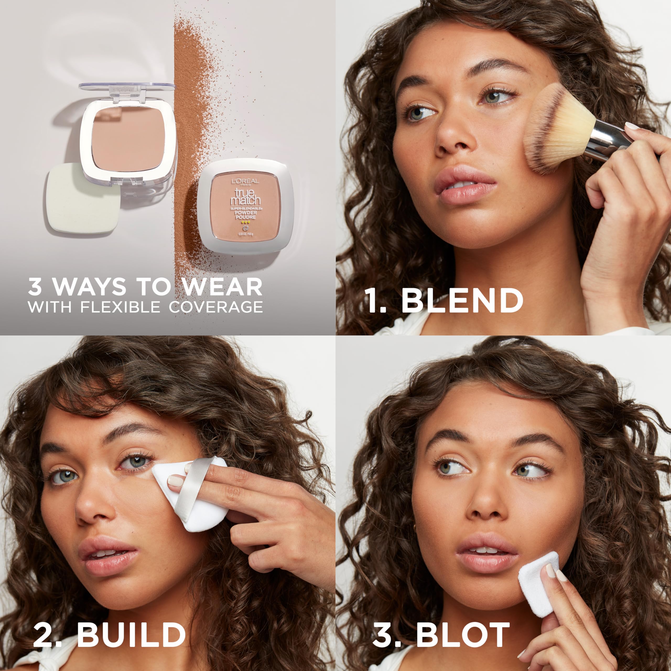 L'Oreal Paris True Match Super Blendable Oil Free Powder Foundation, N9 Medium Deep, 0.33 oz