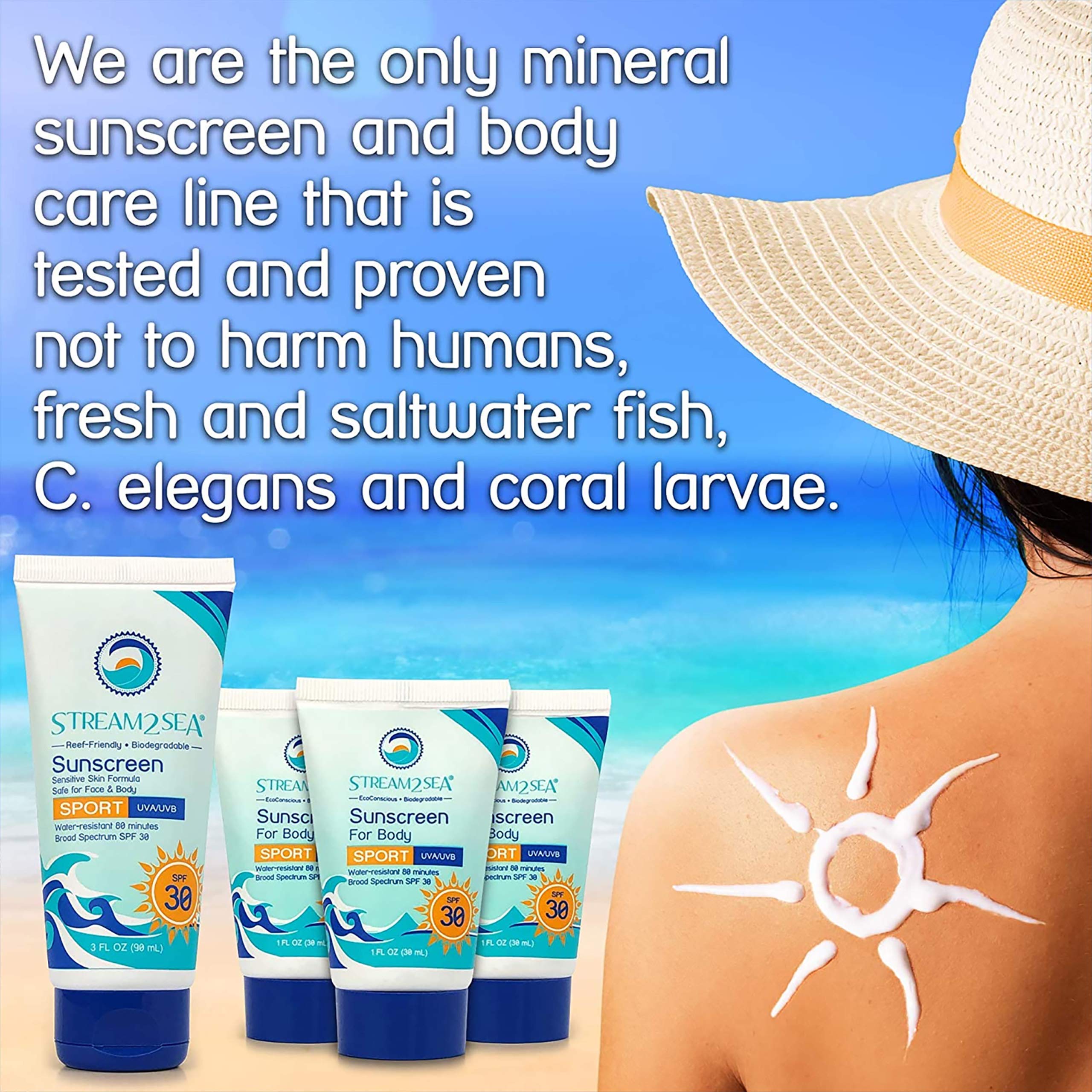 Stream 2 Sea Spf 20 Mineral Sunscreen Biodegradable And Reef Safe Sunscreen, 3 Fl Oz Paraben Free Non Greasy And Moisturizing Mi