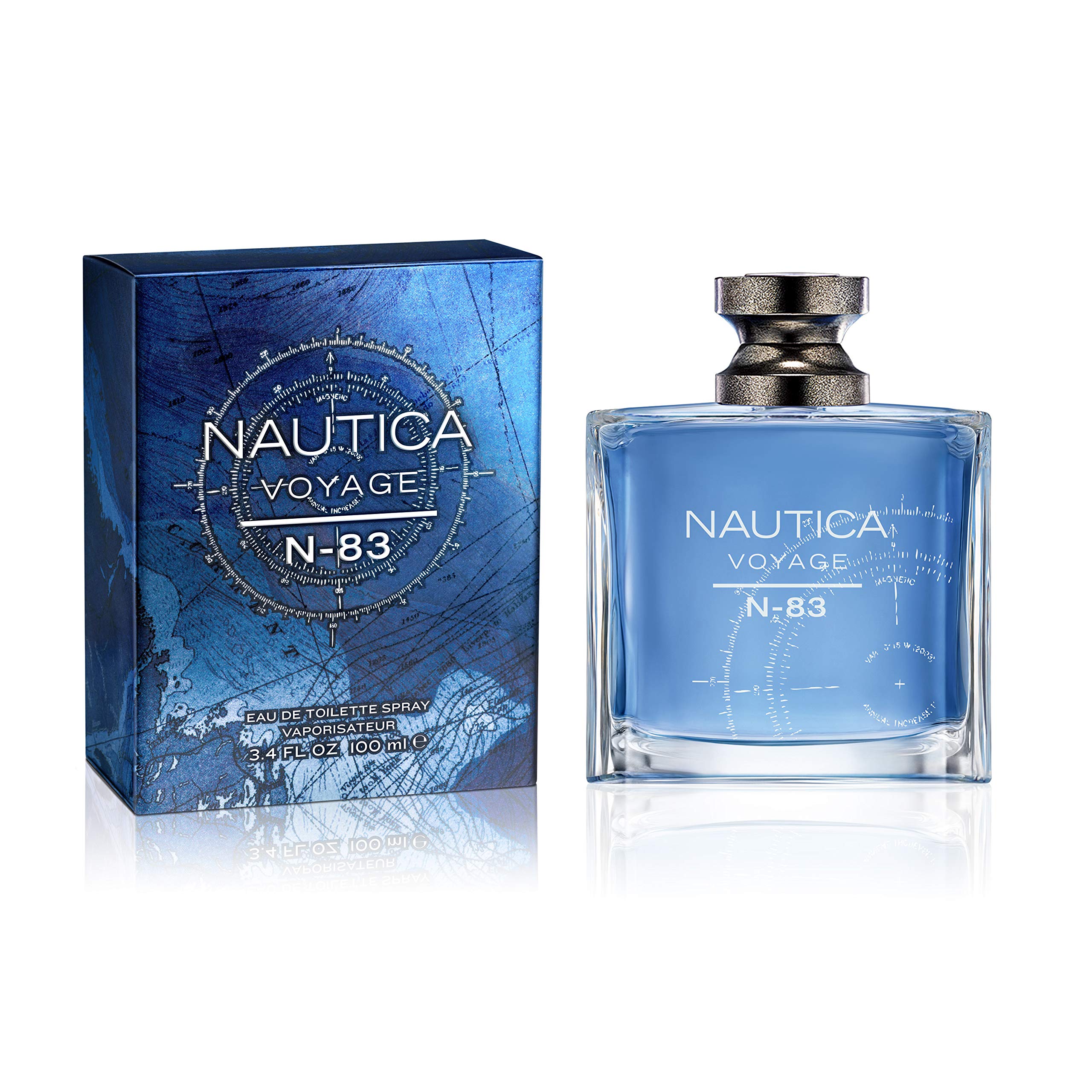 Nautica Voyage N-83 Eau de Toilette 3.4 fl oz (Pack of 1), Notes of Spicy Mint, Cardamom, and Musk, Men's Fragrance, Long Lastin