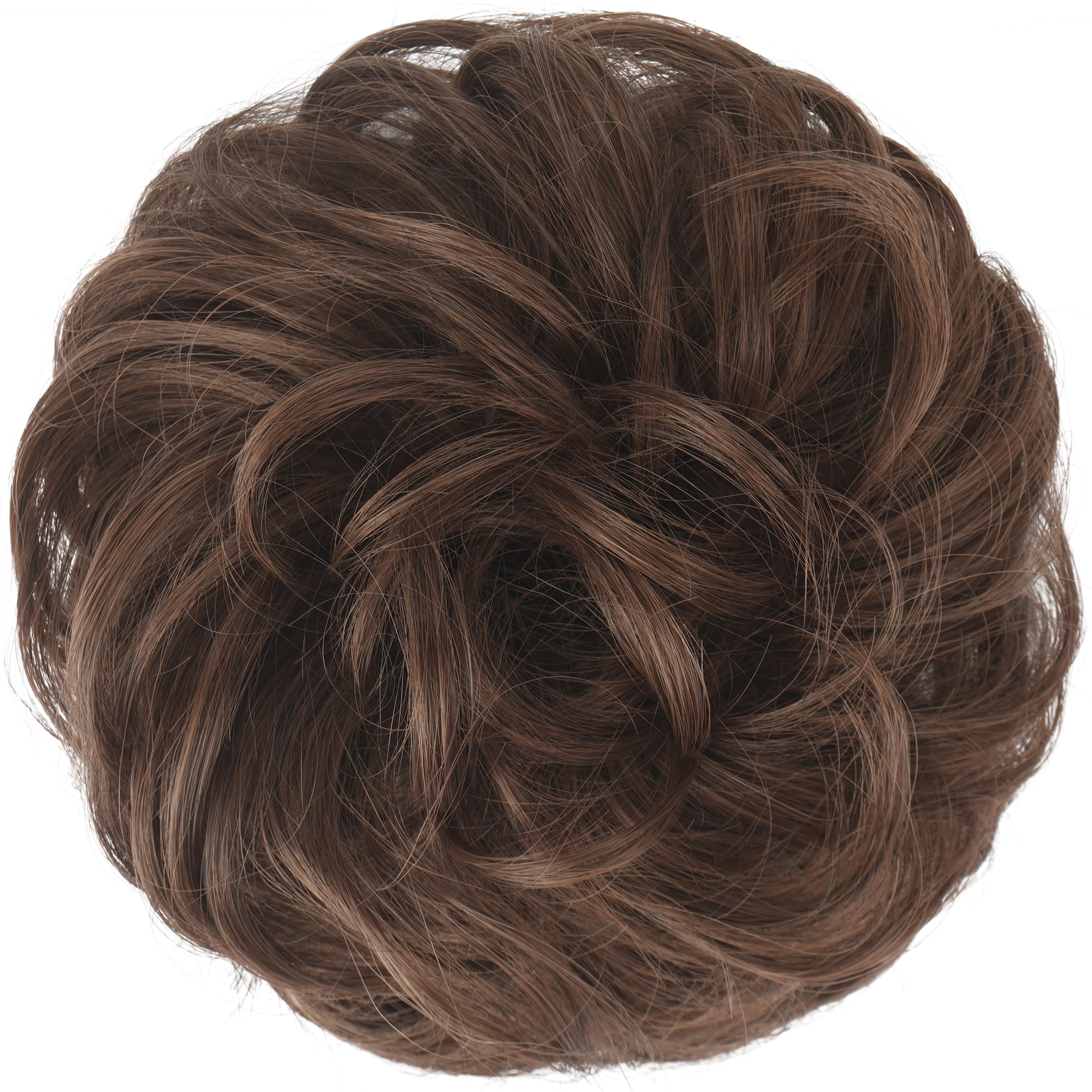 Feshfen Hair Buns Hair Piece Hairpieces For Women Brown And Light Auburn Mixed Hair Scrunchies Thick Hair Extension Bun Messy Wa