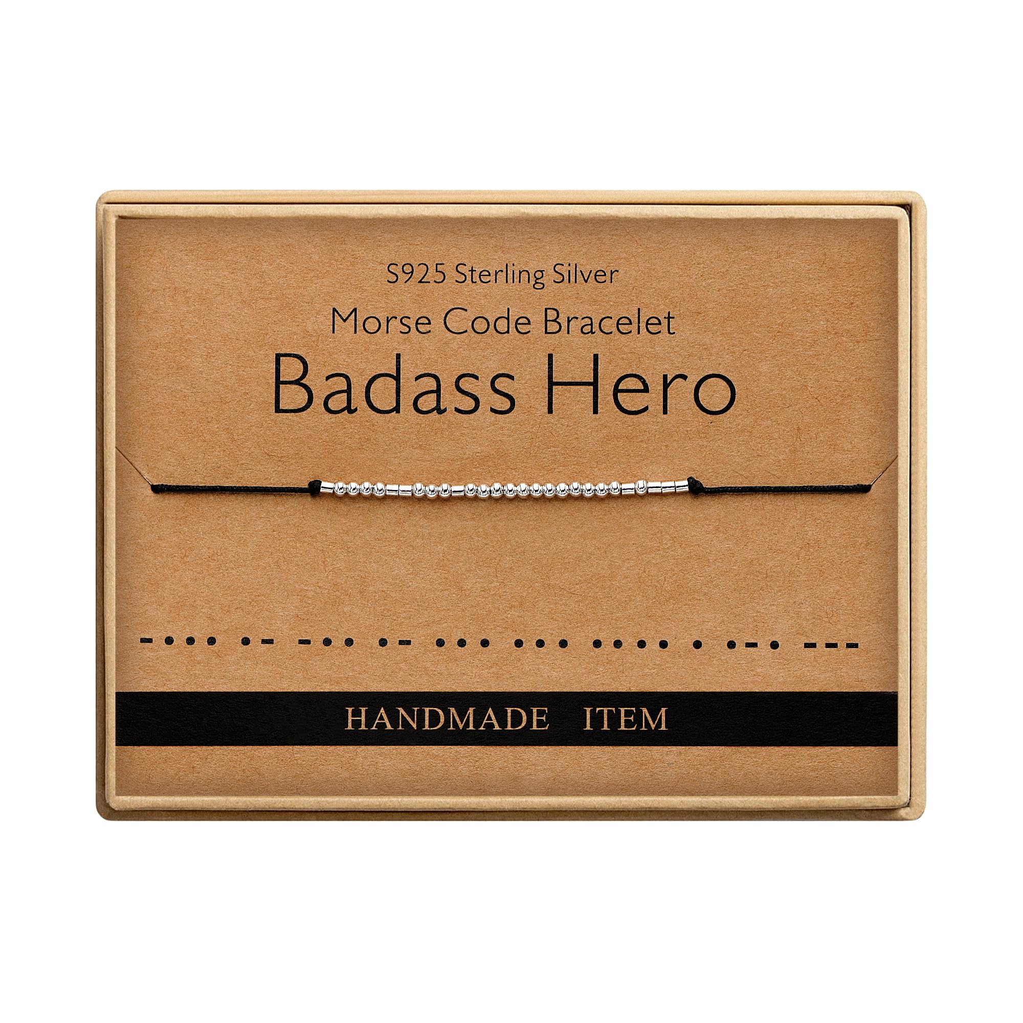 Inspirational Gifts for Women Badass Hero Morse Code Bracelets for Women Funny Gifts for Women Friend Gifts for Women