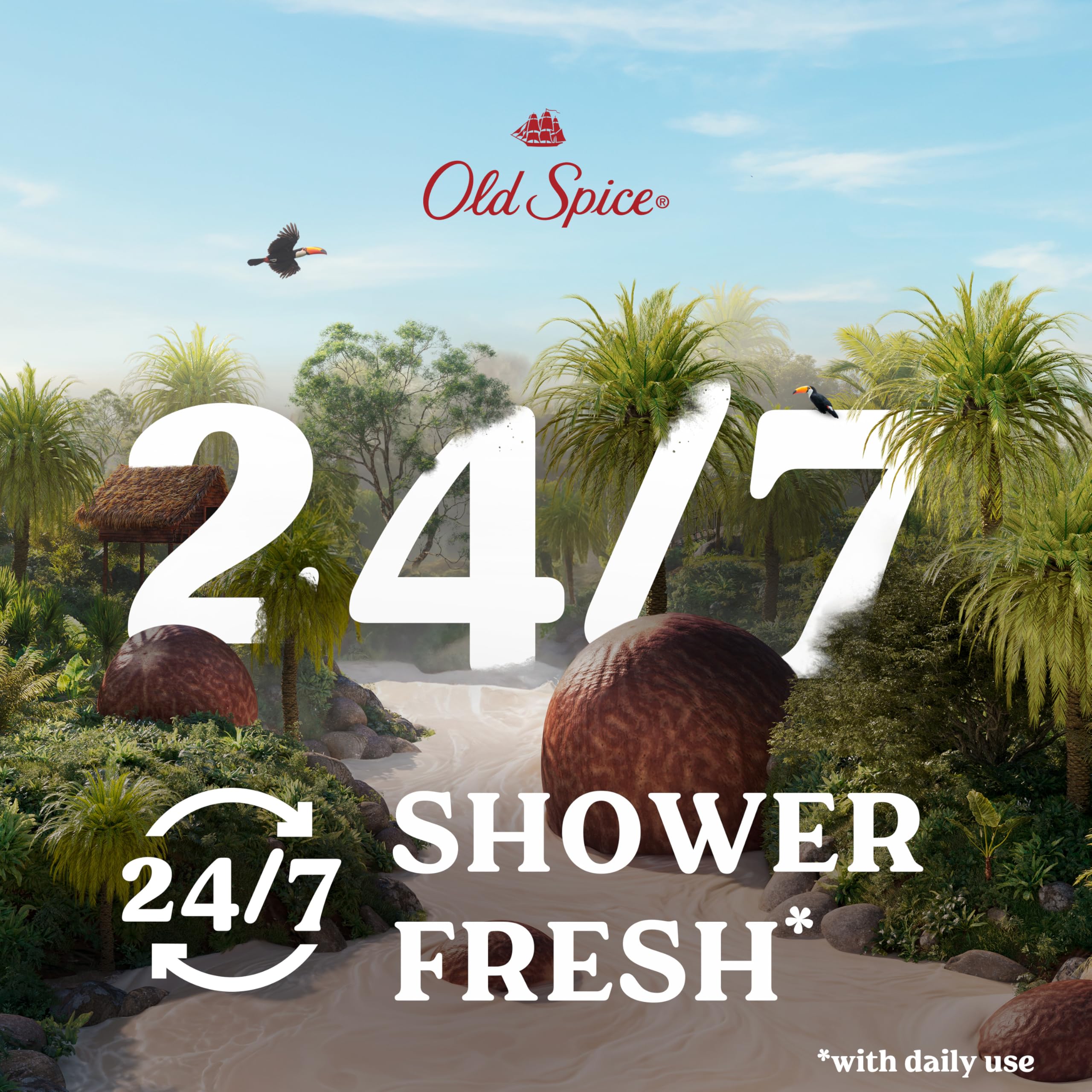 Old Spice Men 'S Body Wash Moisturize With Shea Butter, Lasting Scent, 24/7 Shower Freshness, Hydration, 18 Oz (Pack Of 4)