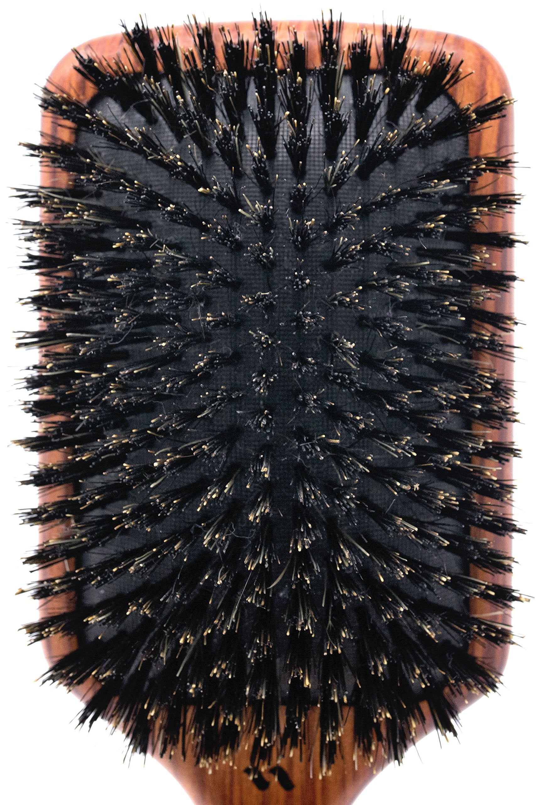 Spornette Deville Cushion Paddle Brush, Boar Bristle Hair Brush with Wooden Handle - For Straightening, Smoothing, Detangling, S