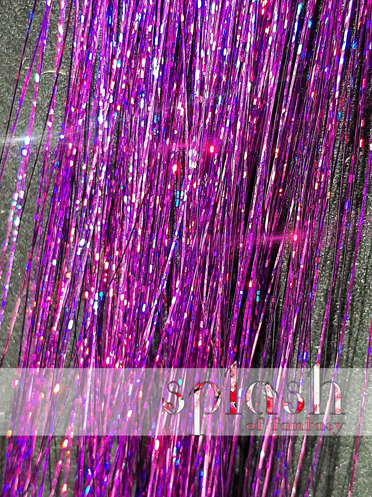 40 Sparkling Hair Tinsel 100 Strands (Purple Orchid)