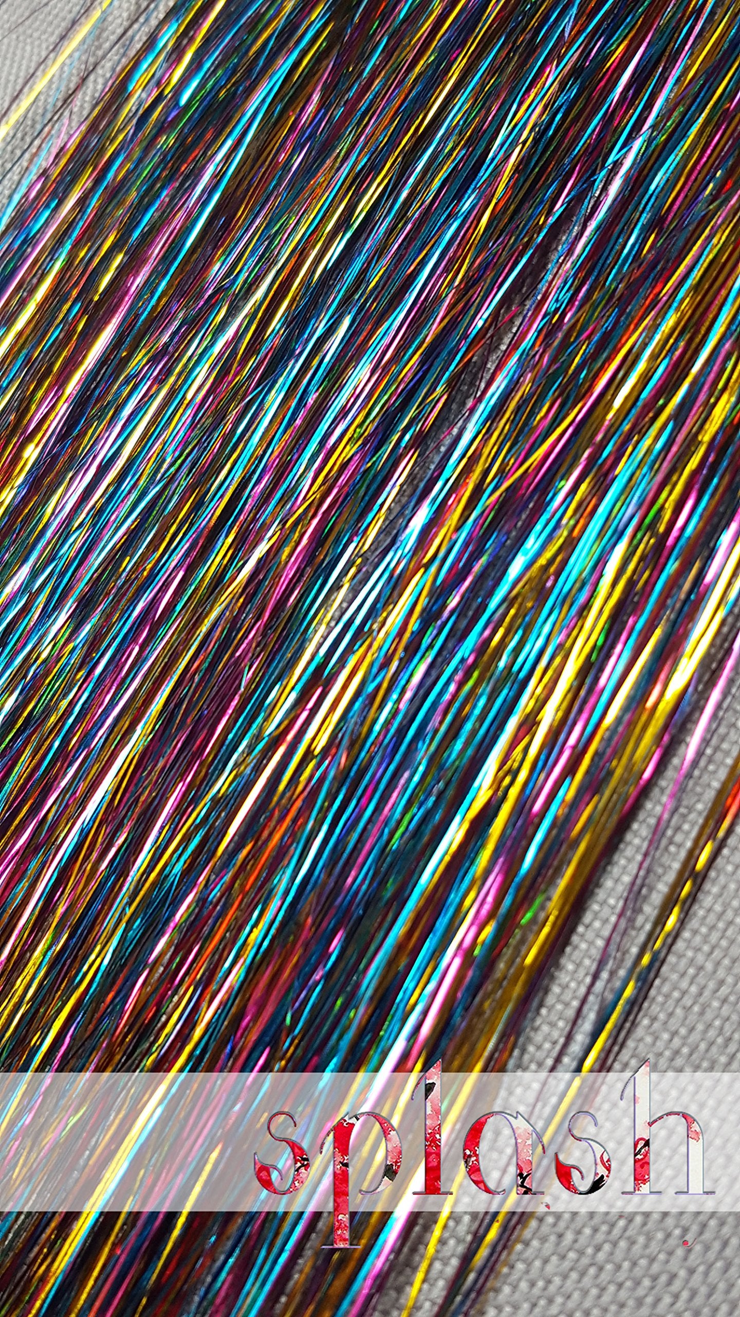 40'' Hair Tinsel 100 Strands (Shiny Unicorn Rainbow)
