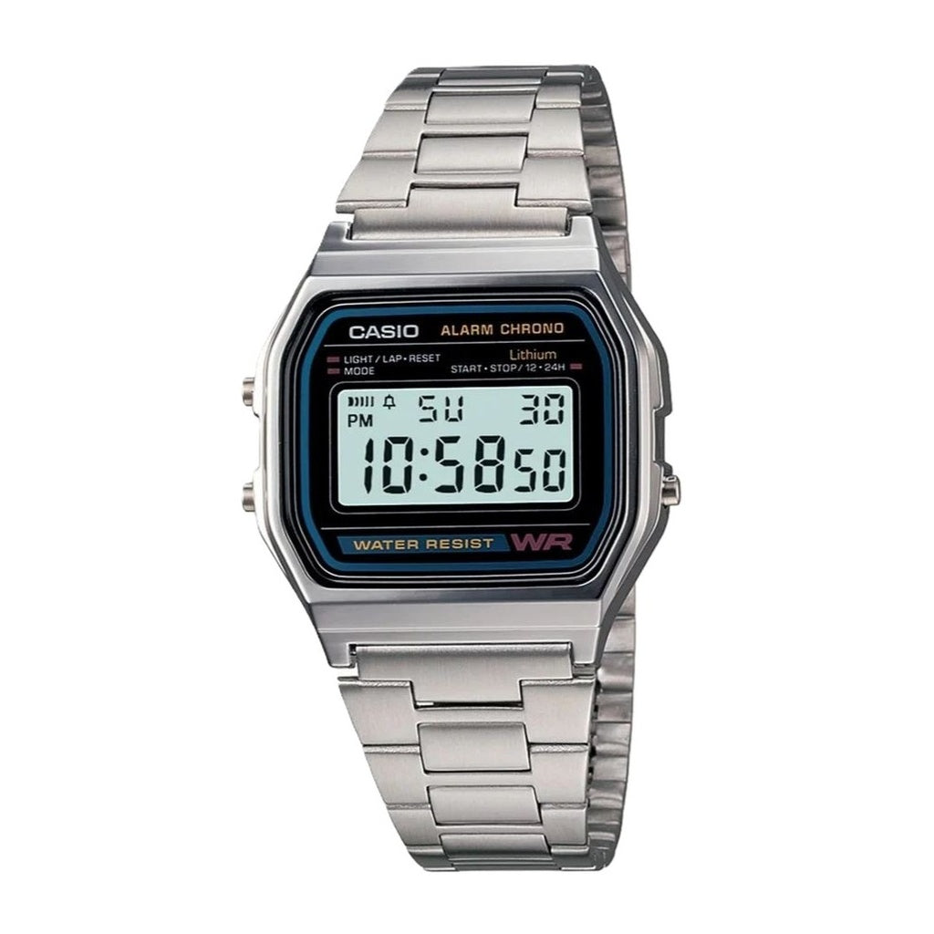 Casio Digital Stainless Steel Daily Alarm A158Wa1Df A158Wa1 MenS Watch