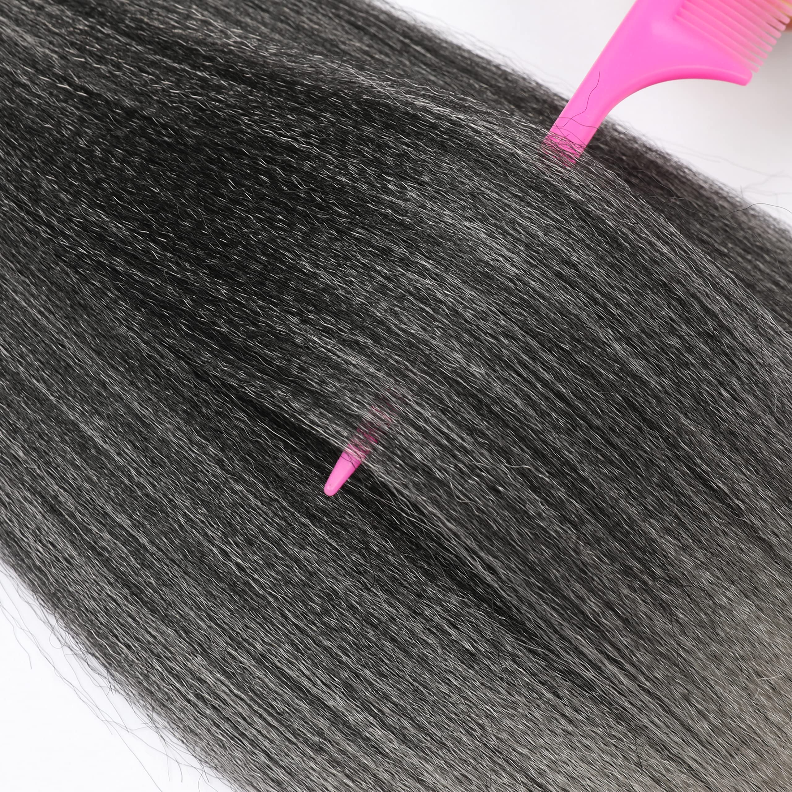 Braiding Hair Pre Stretched 14 Inch 8 Packs Gray Braiding Hair Yaki Texture, Hot Water Setting, Easy To Install Professional Syn