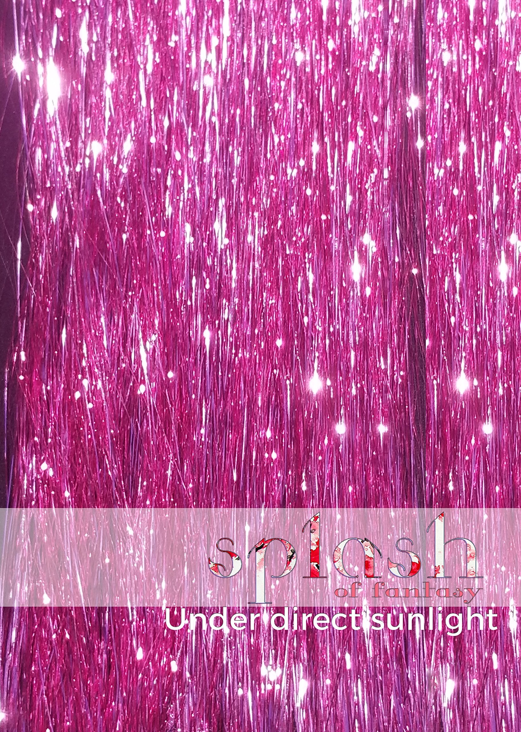 40'' Hair Tinsel 100 Strands (Shiny Charm Pink)