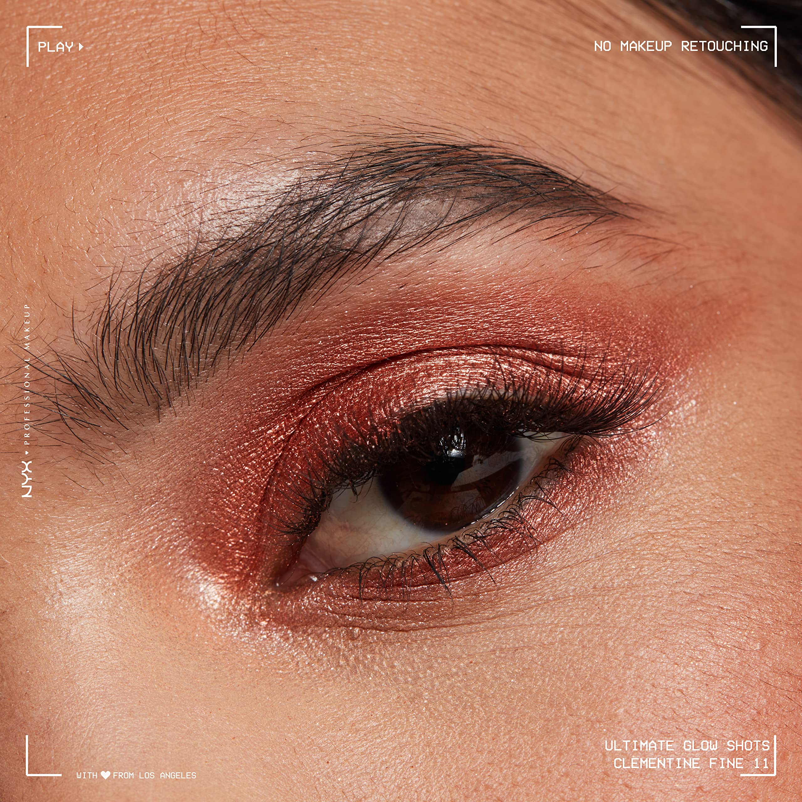 NYX PROFESSIONAL MAKEUP Ultimate Glow Shots, Liquid Eyeshadow, Long-Lasting Shimmer Eye Shadow with Vitamin C - Clementine Fine