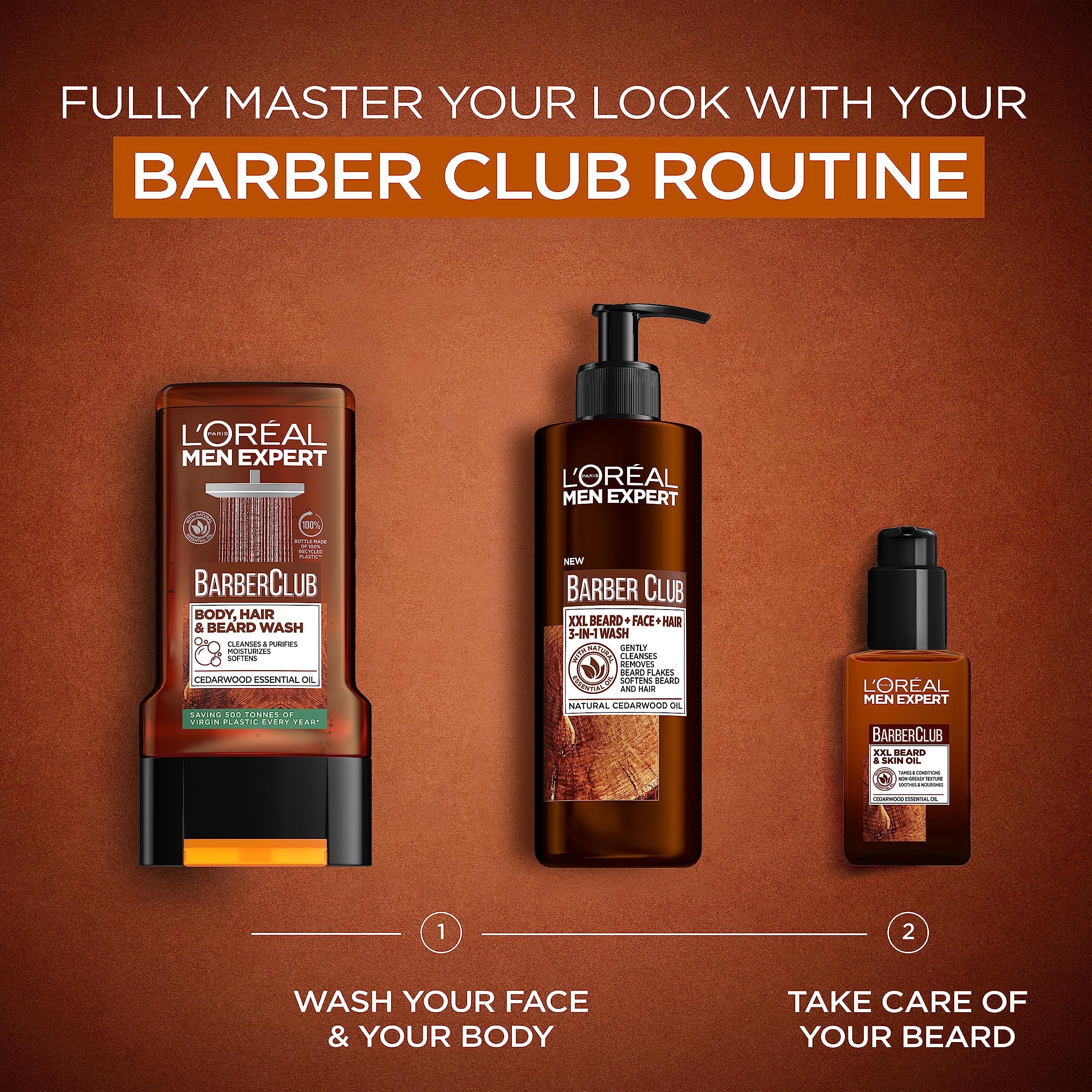 L'Oreal Men Expert Barber Club 3-in-1 Beard, Hair & Face Wash, 200ml
